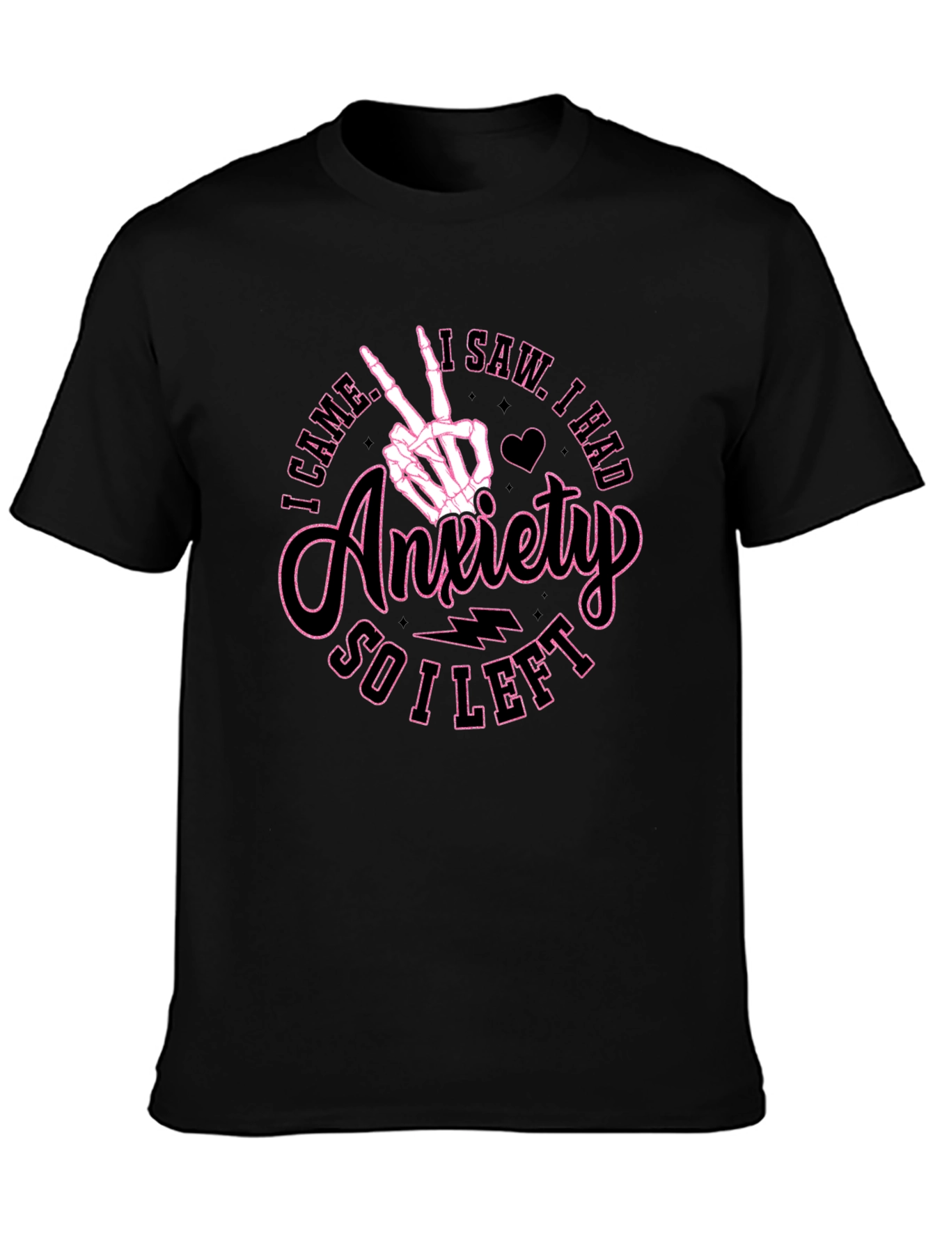 Anxiety Skeleton Hand Graphic T-Shirt
