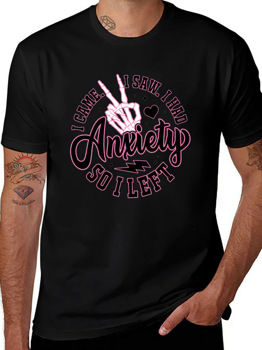 Anxiety Skeleton Hand Graphic T-Shirt