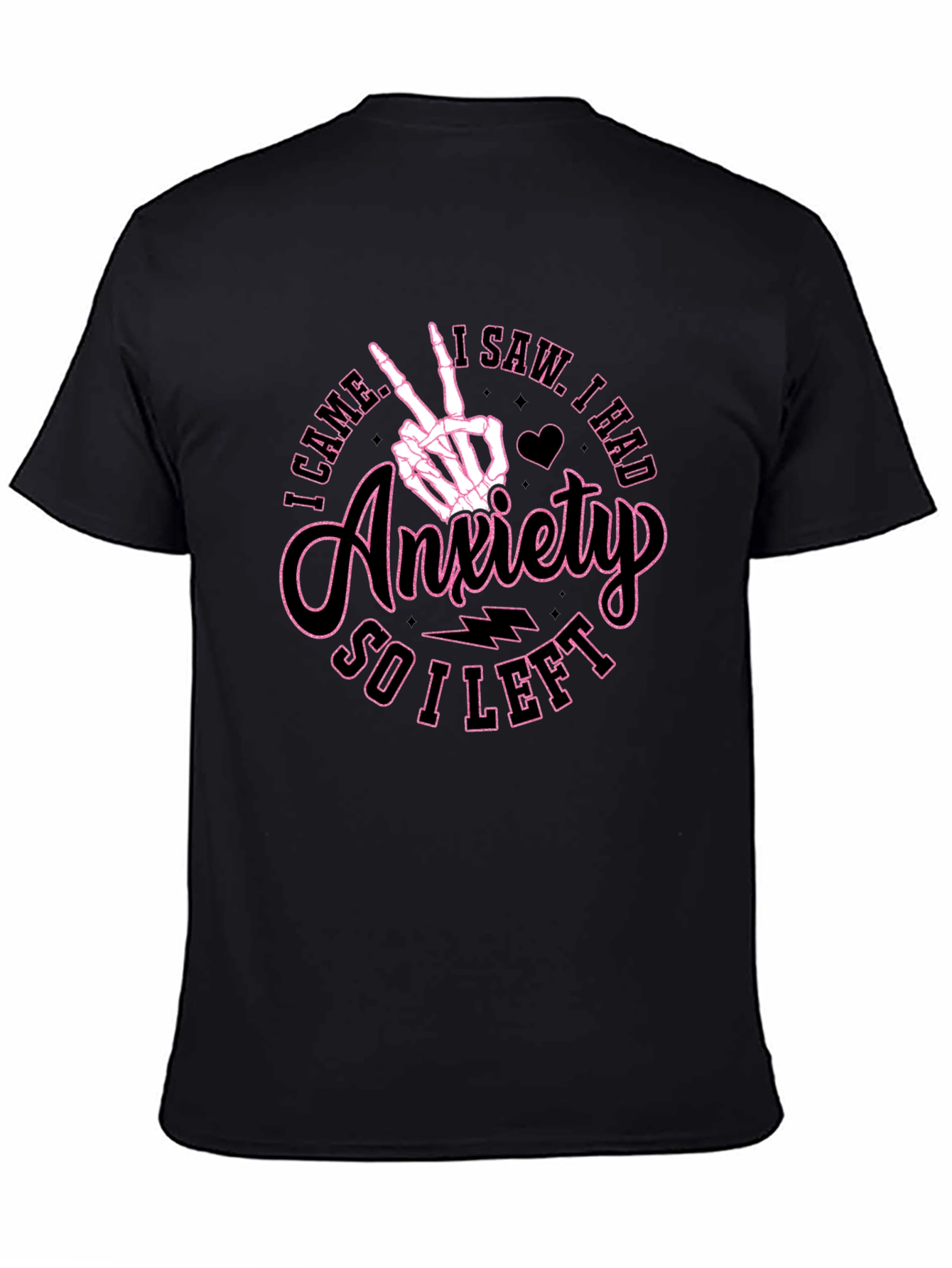 Anxiety Skeleton Hand Graphic T-Shirt