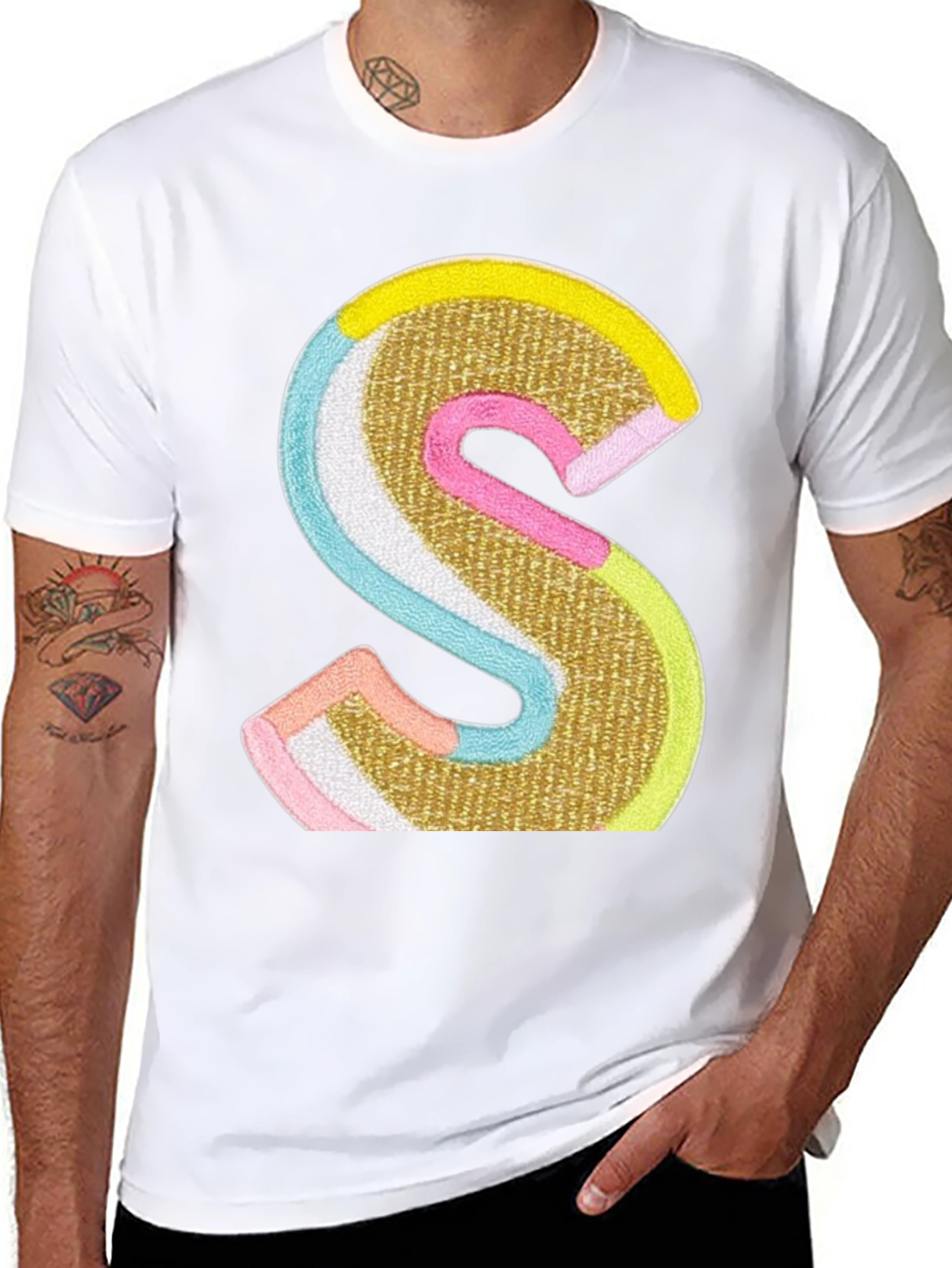 S Letter Graphic Tee - Statement Style