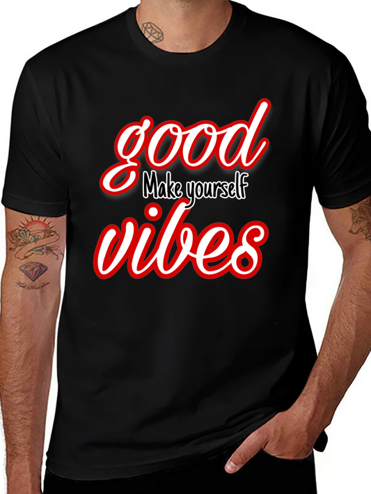 Good Vibes Graphic Tee - Trendy Black T-Shirt