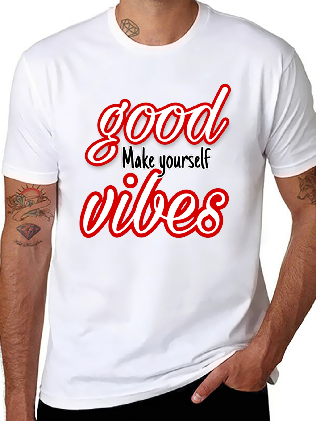 Good Vibes Graphic Tee - Trendy Black T-Shirt