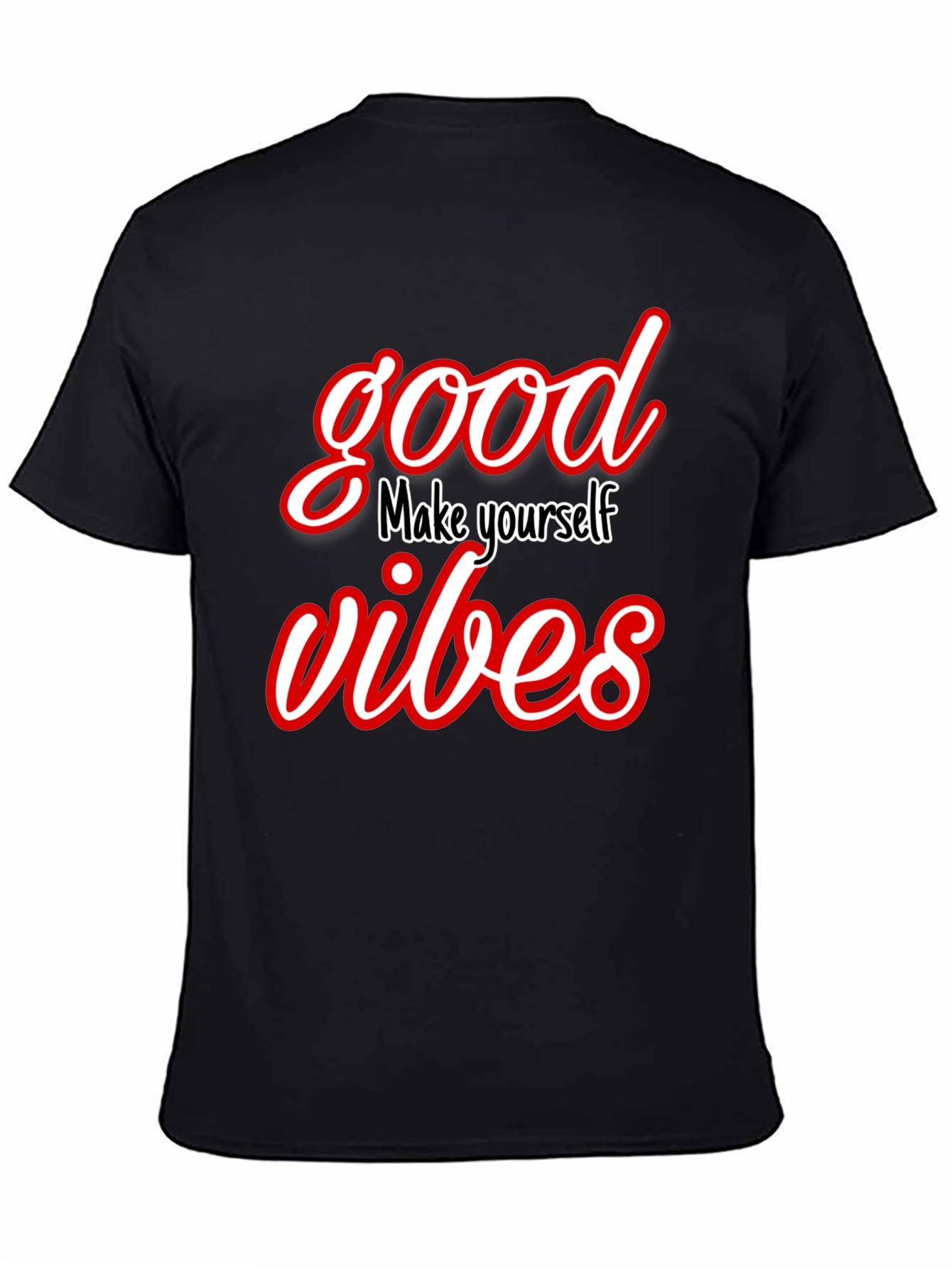 Good Vibes Graphic Tee - Trendy Black T-Shirt