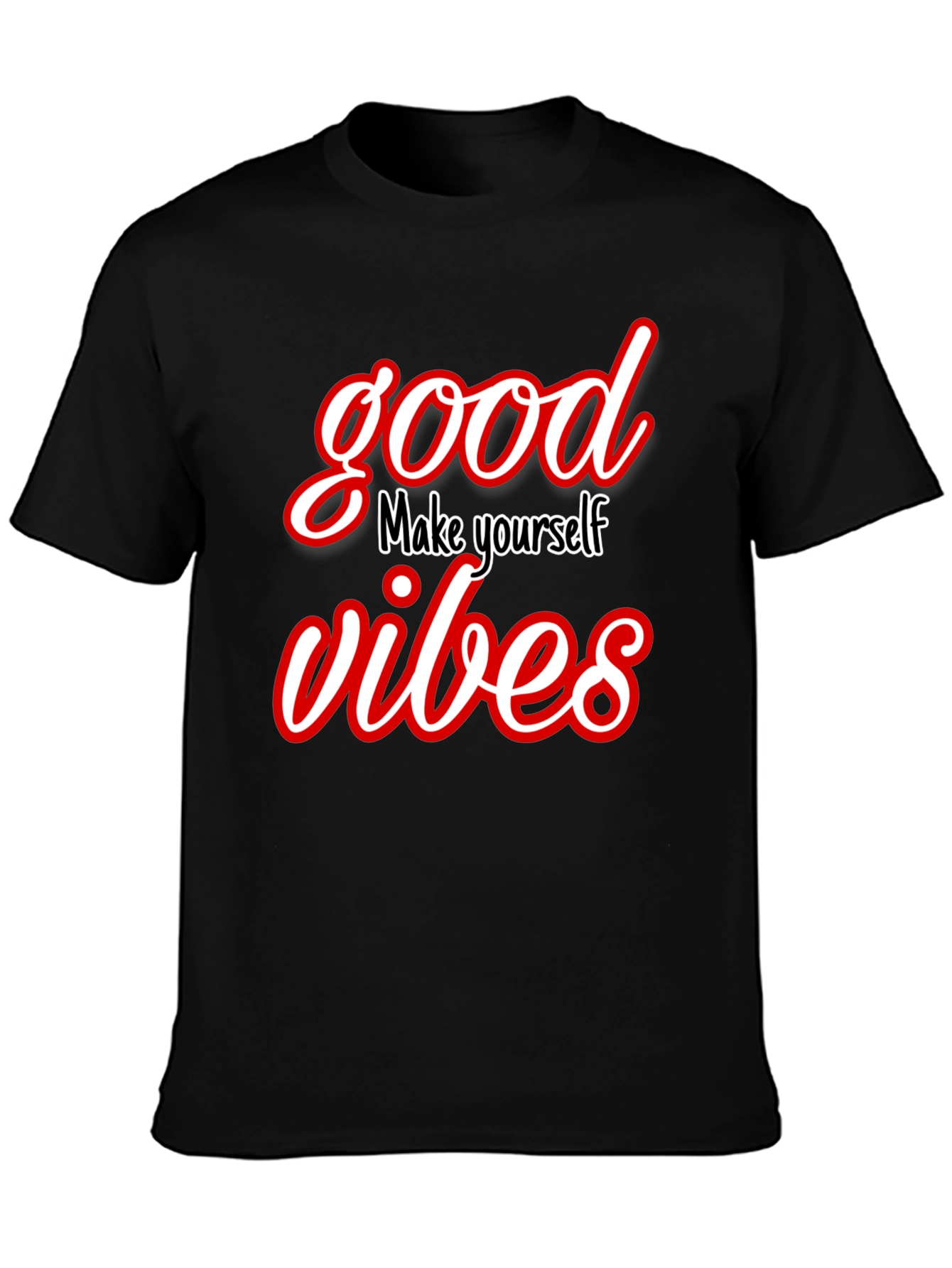 Good Vibes Graphic Tee - Trendy Black T-Shirt