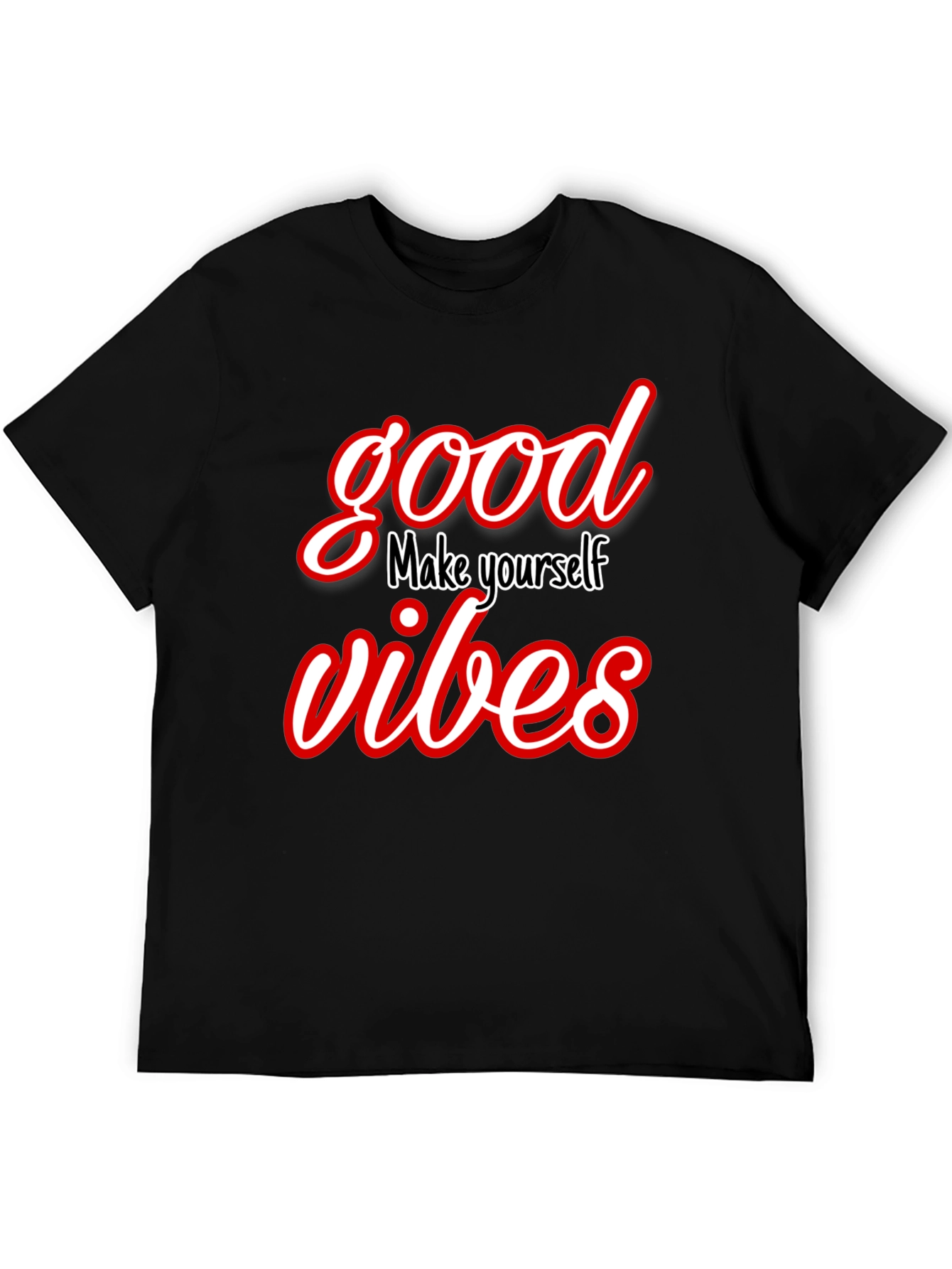 Good Vibes Graphic Tee - Trendy Black T-Shirt