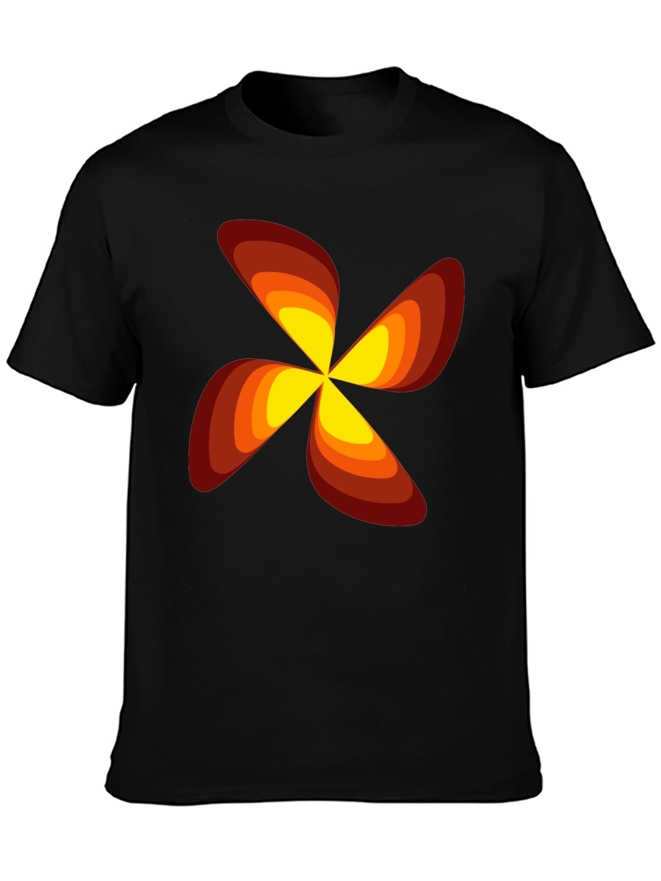 Retro Flower Power Graphic T-Shirt - Black