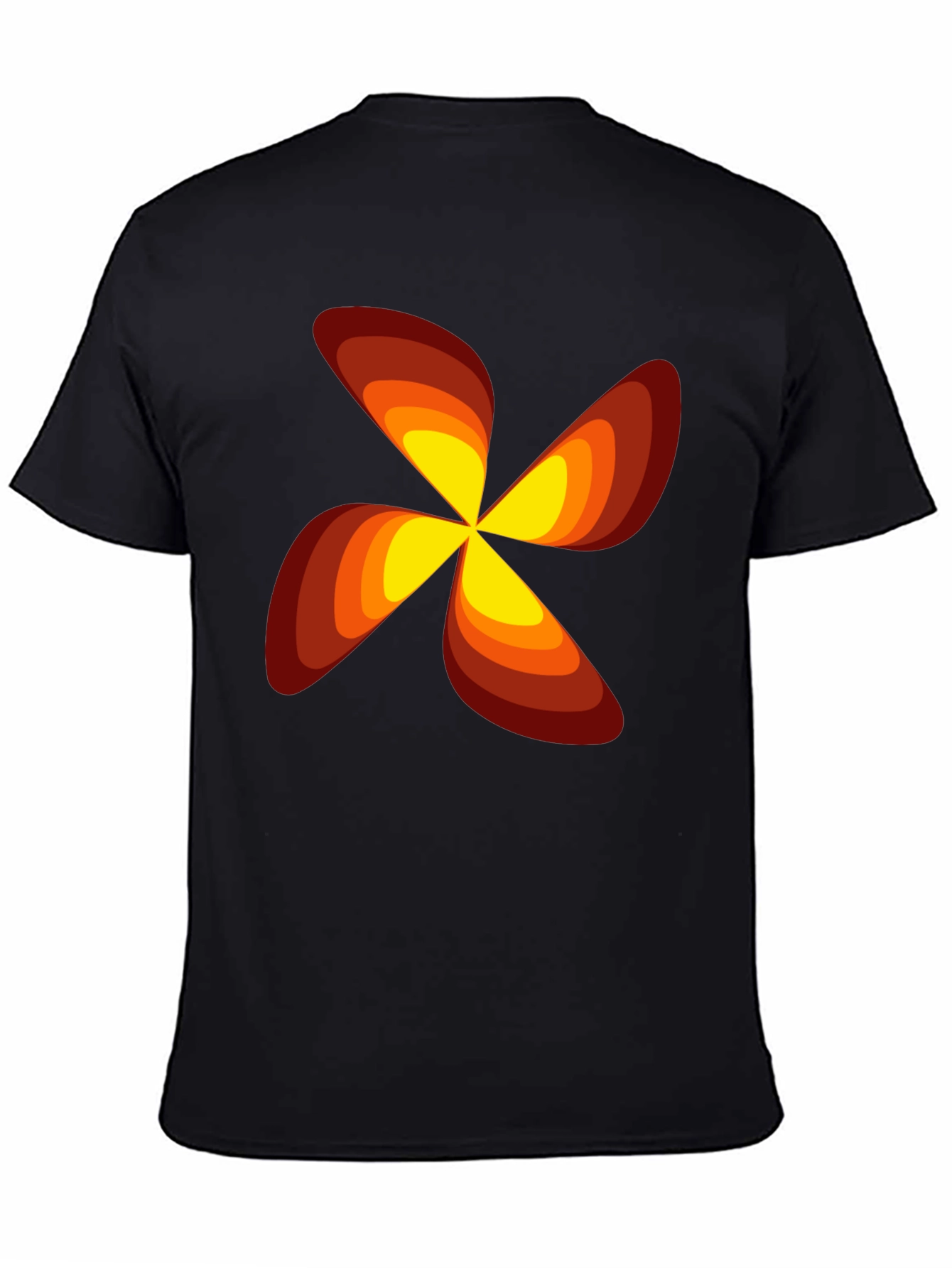 Retro Flower Power Graphic T-Shirt - Black