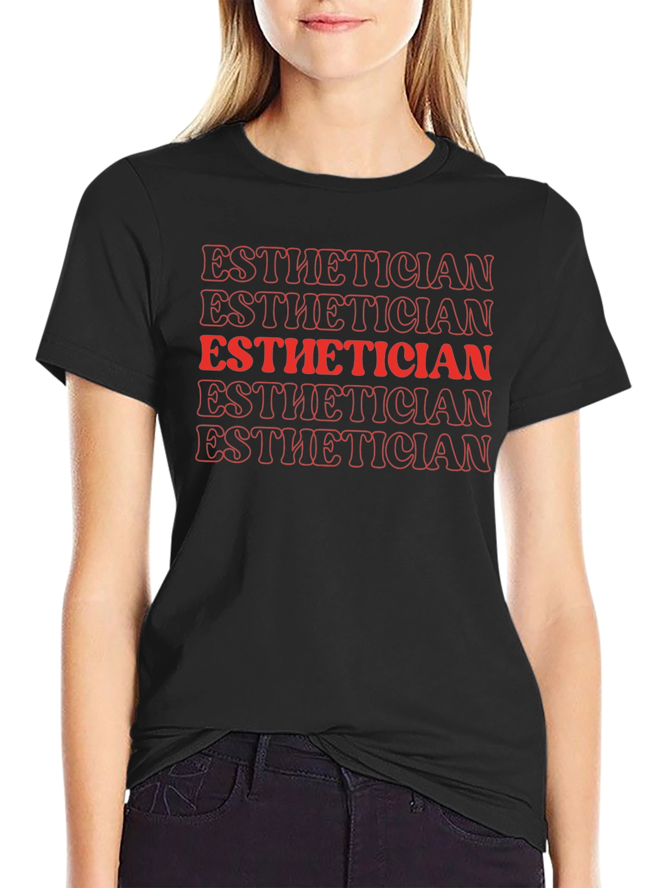 Esthetician Graphic Tee - Retro Style Text Design
