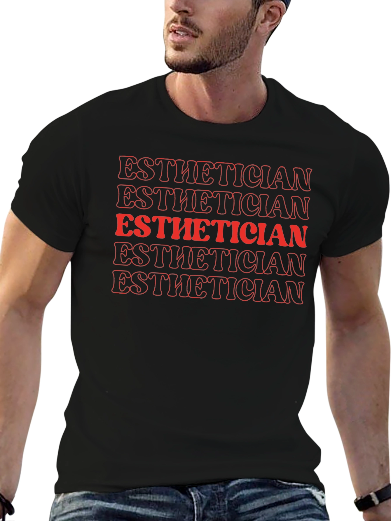 Esthetician Graphic Tee - Retro Style Text Design