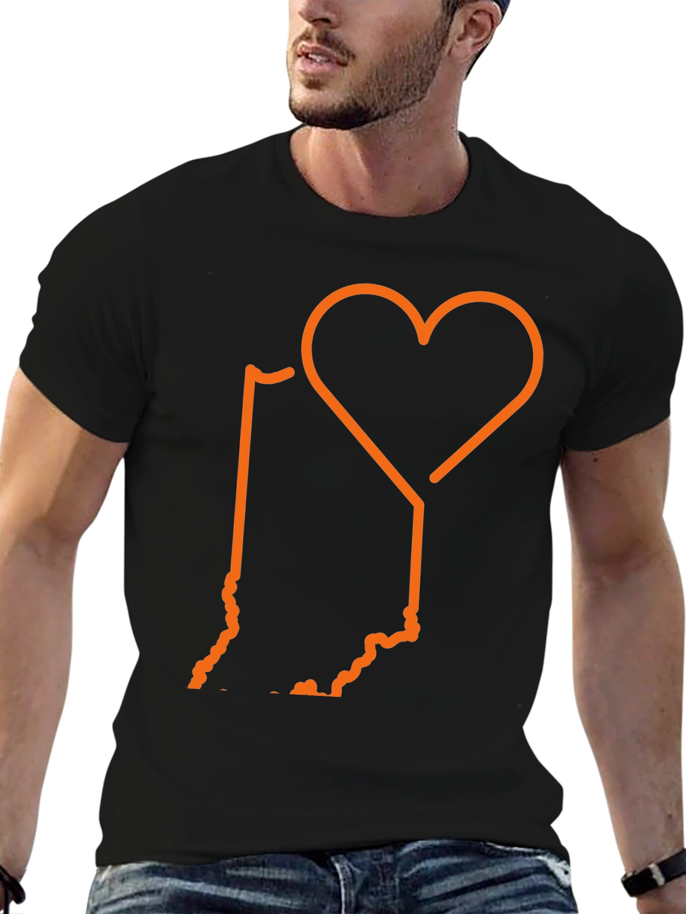 Indiana State Love Graphic T-Shirt - Black