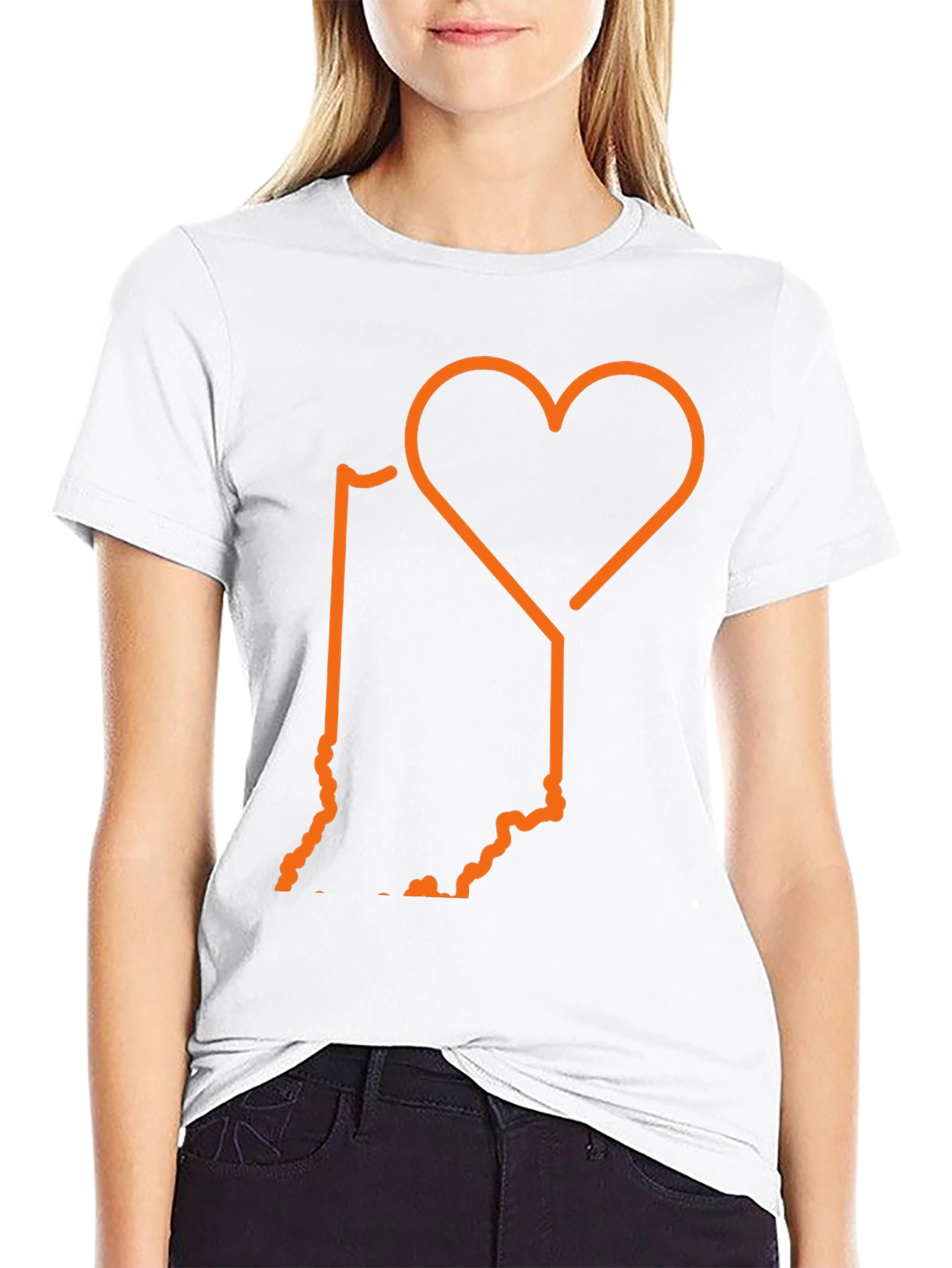 Indiana State Love Graphic T-Shirt - Black