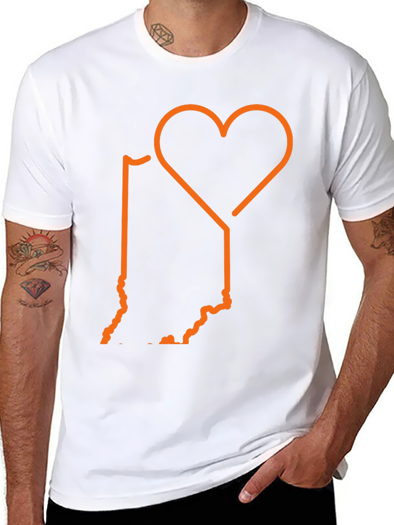 Indiana State Love Graphic T-Shirt - Black