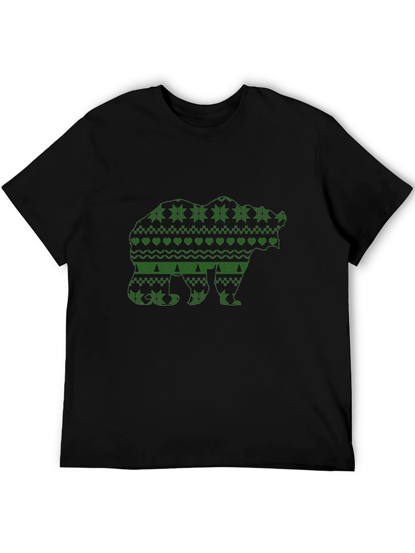 Bear Pattern Black T-Shirt