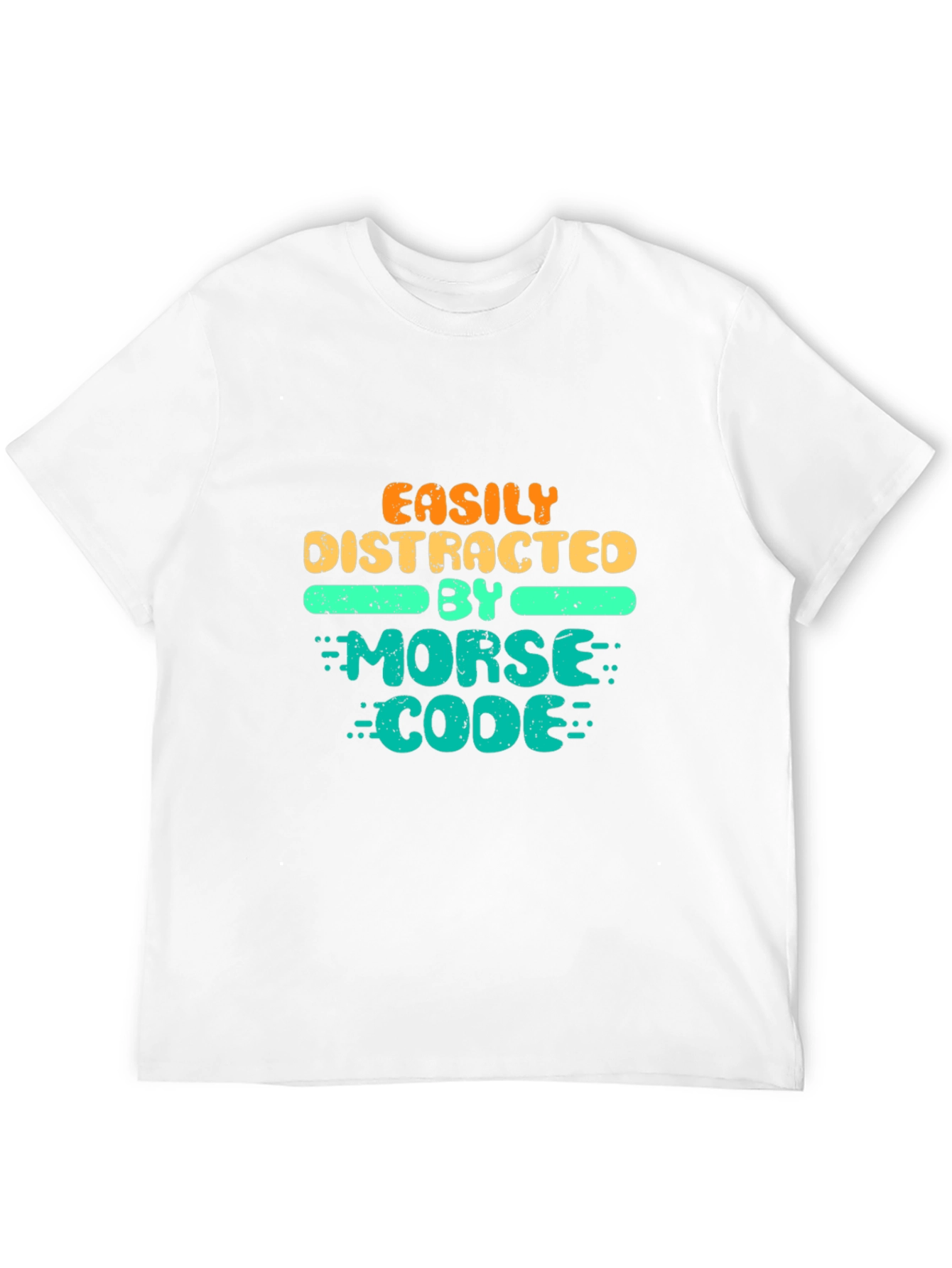 Easily Distracted By Morse Code Black T-Shirt