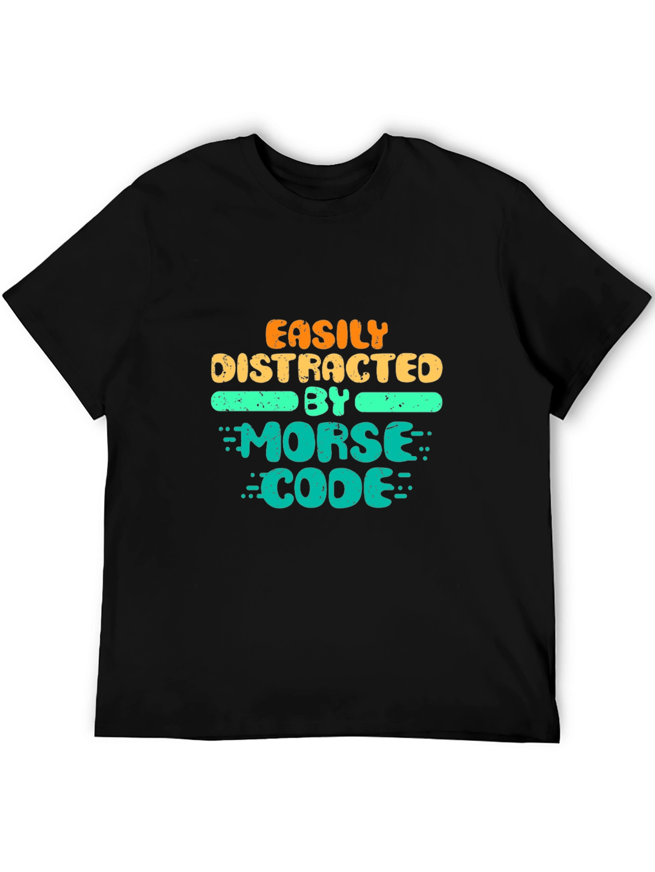 Easily Distracted By Morse Code Black T-Shirt