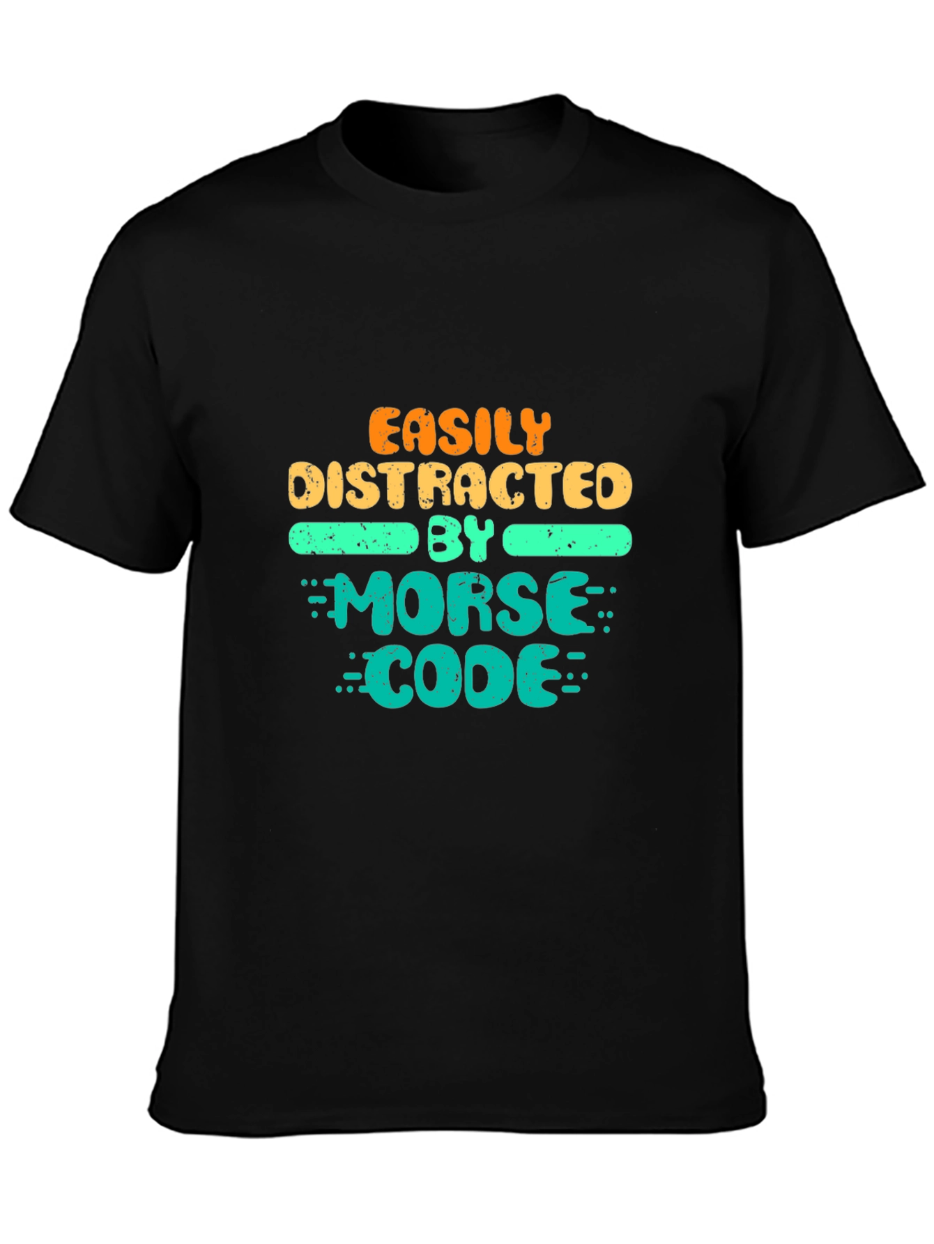 Easily Distracted By Morse Code Black T-Shirt