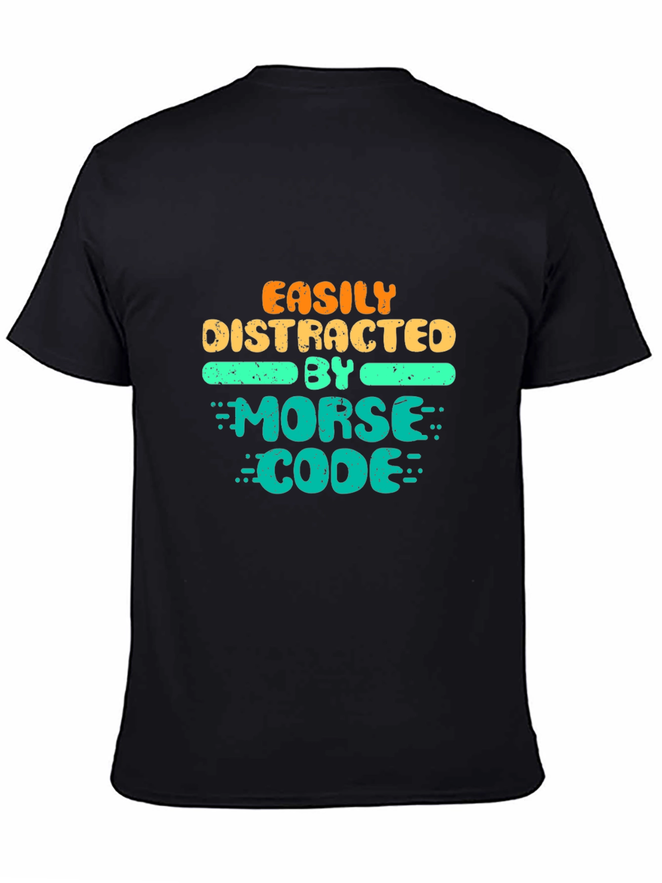 Easily Distracted By Morse Code Black T-Shirt