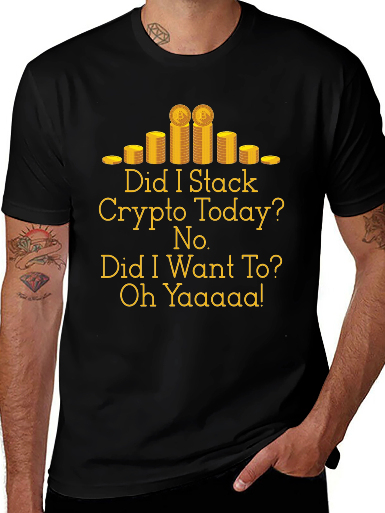 Crypto Stacking T-Shirt - Funny Bitcoin Design