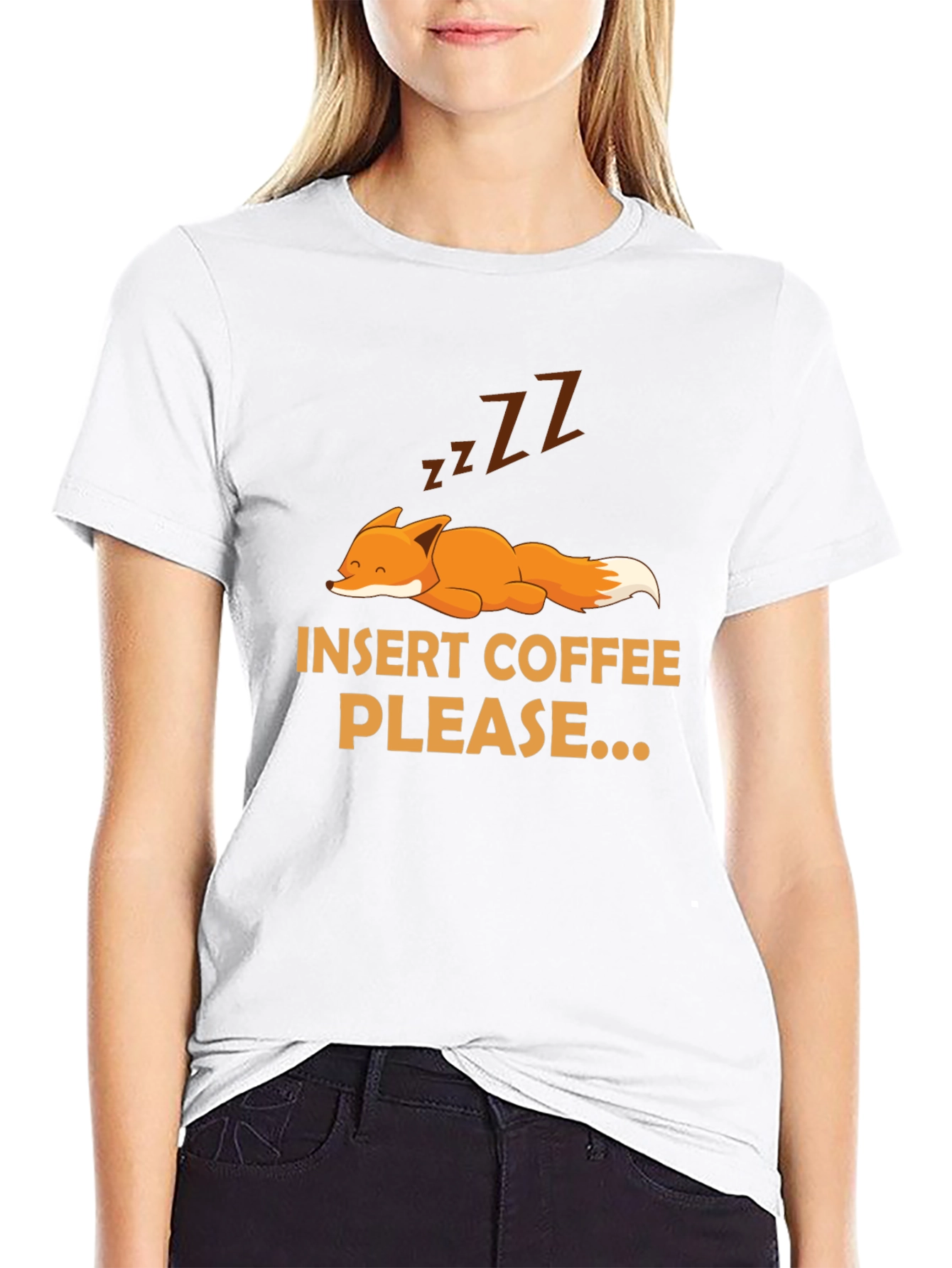 Insert Coffee Please Fox Graphic Tee
