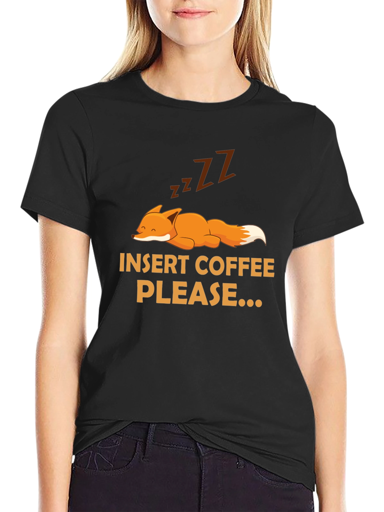 Insert Coffee Please Fox Graphic Tee