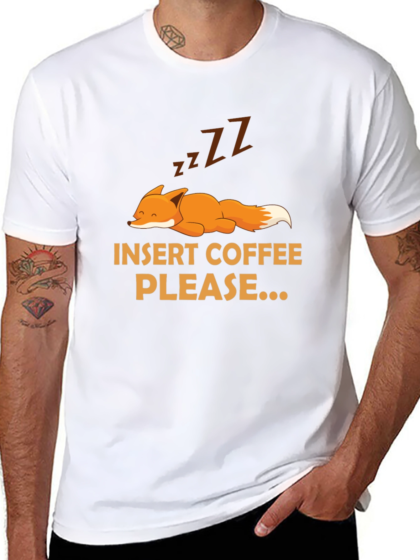Insert Coffee Please Fox Graphic Tee