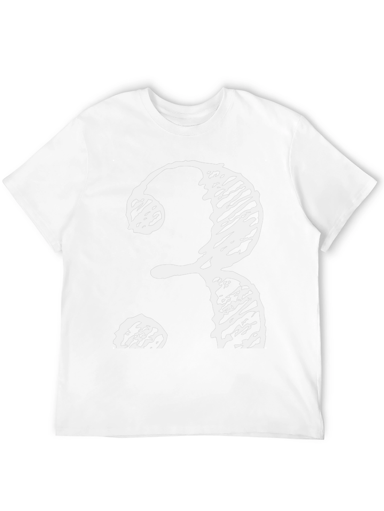Black T-Shirt with Distressed White Question Mark