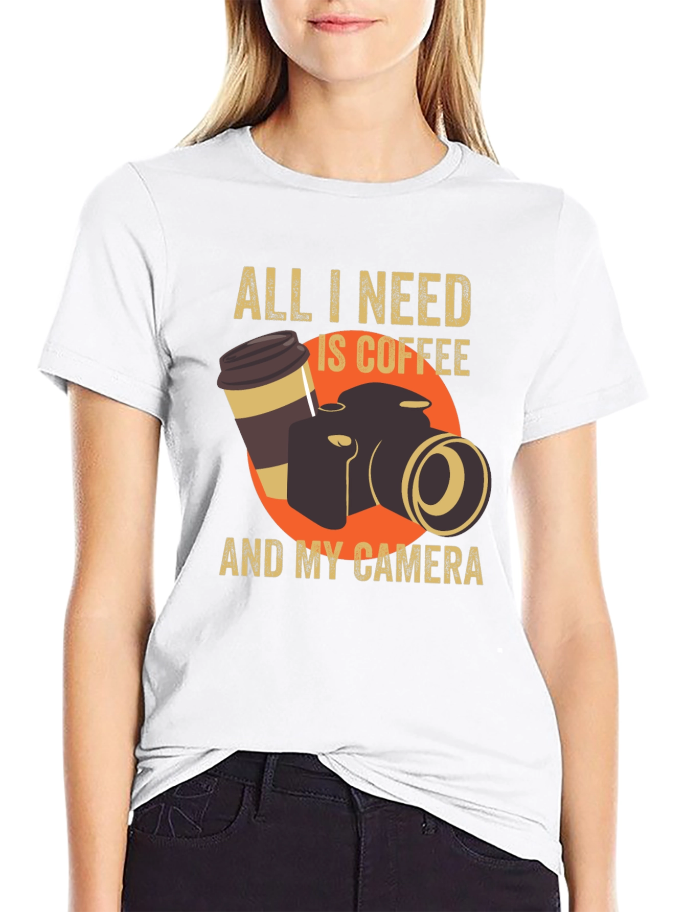 Coffee and Camera Graphic T-Shirt - Photography Lover Tee