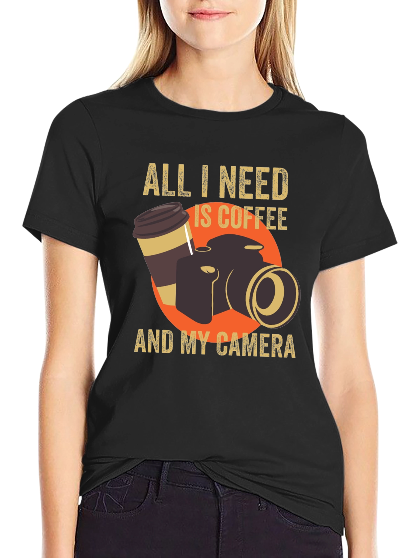 Coffee and Camera Graphic T-Shirt - Photography Lover Tee