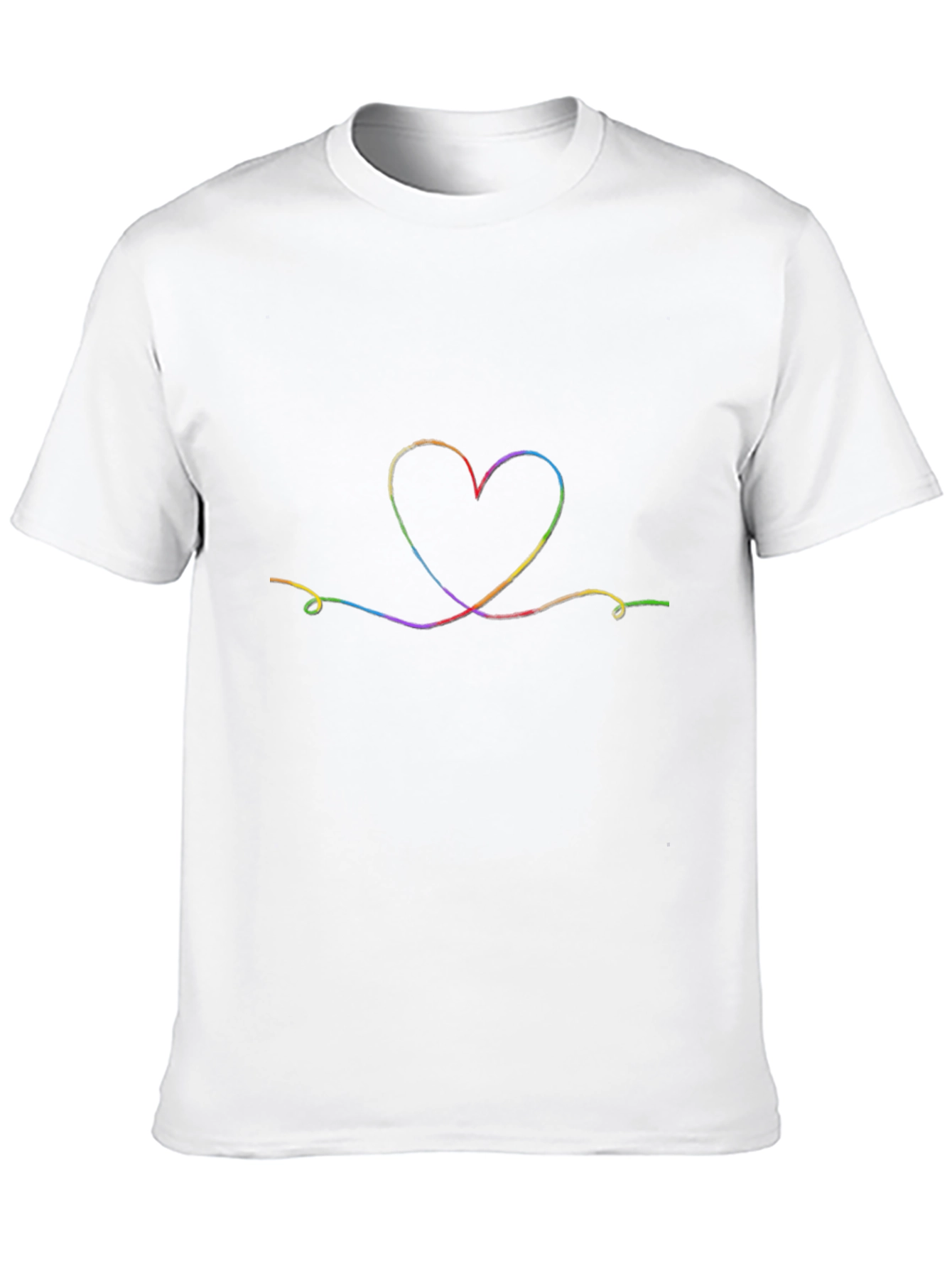 Rainbow Heart Graphic Tee - Soft Cotton Black Shirt
