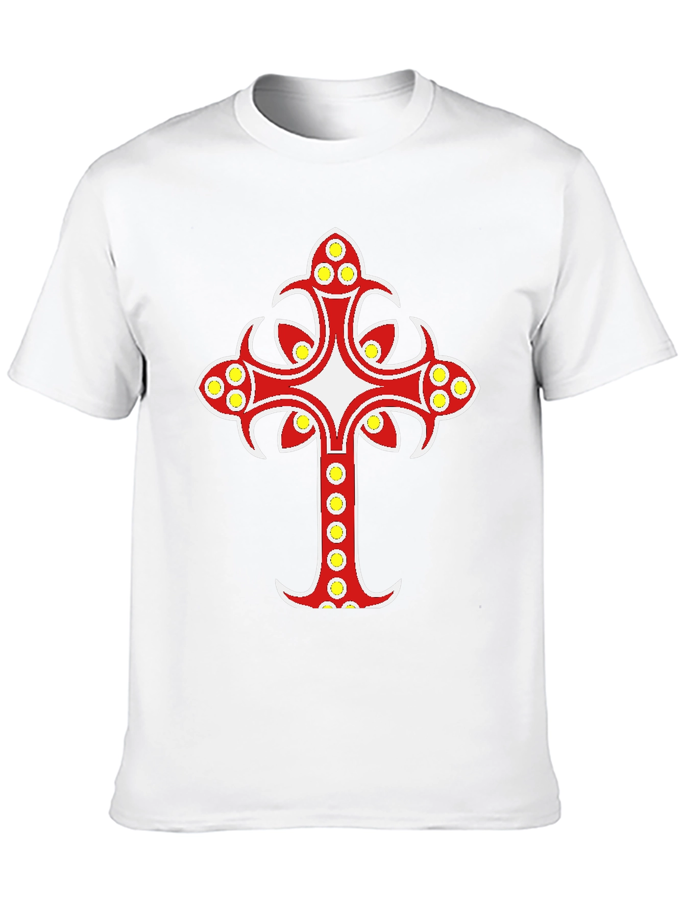Decorative Cross Graphic Black T-Shirt