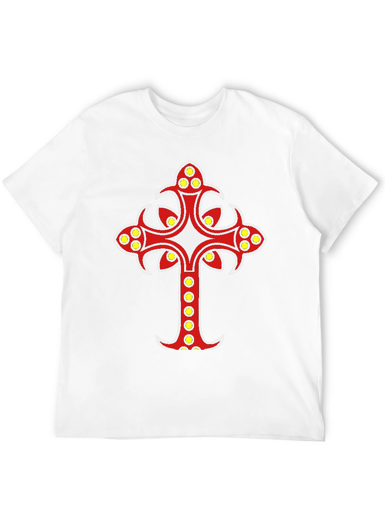 Decorative Cross Graphic Black T-Shirt