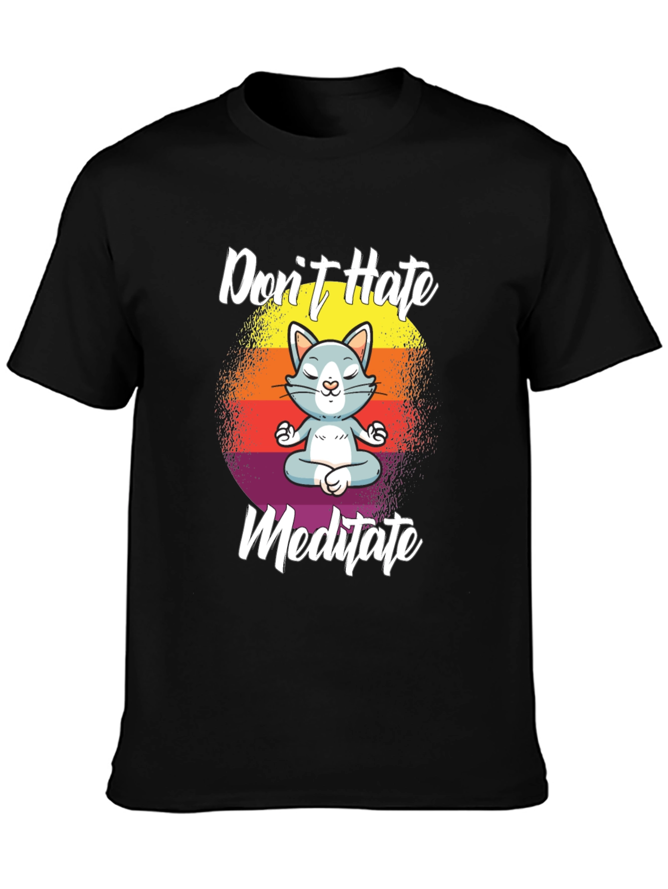 Dont Hate Meditate Cat T-Shirt Yoga Lover