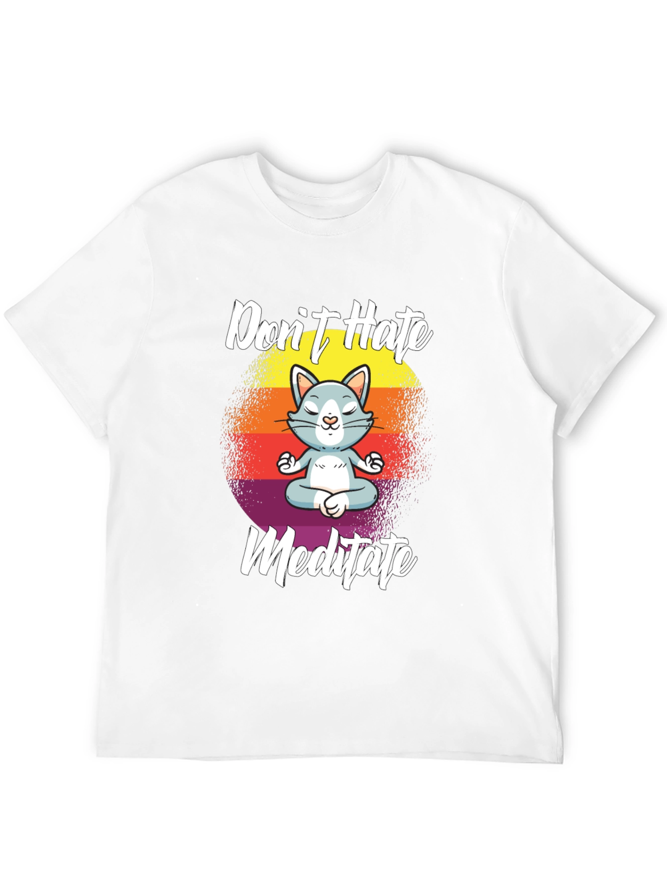 Dont Hate Meditate Cat T-Shirt Yoga Lover