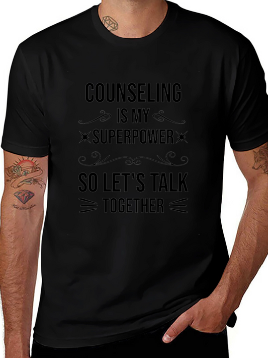 Counseling is My Superpower T-Shirt - Black