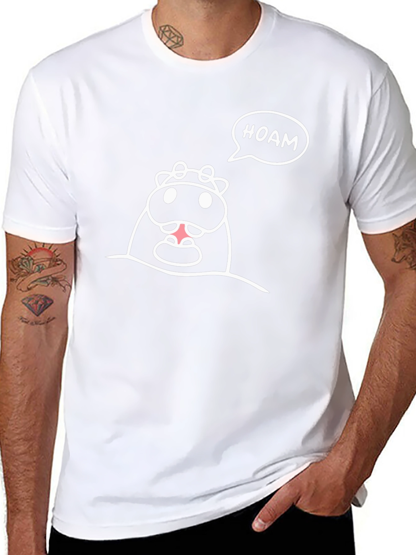 Funny HOAM Cow Graphic Black T-Shirt