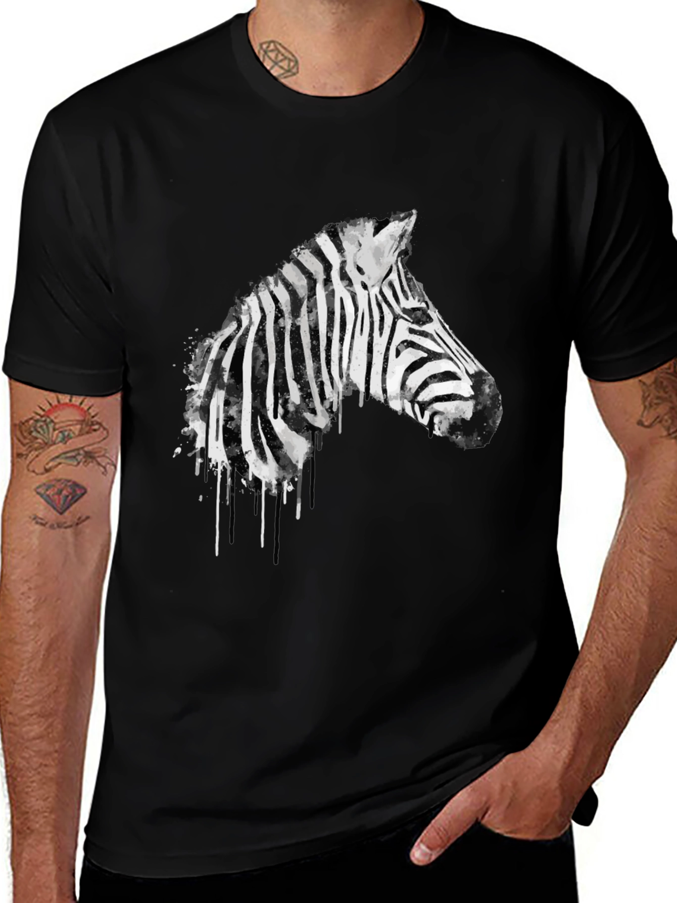 Zebra Graphic Black T-Shirt - Mens Fashion Tee