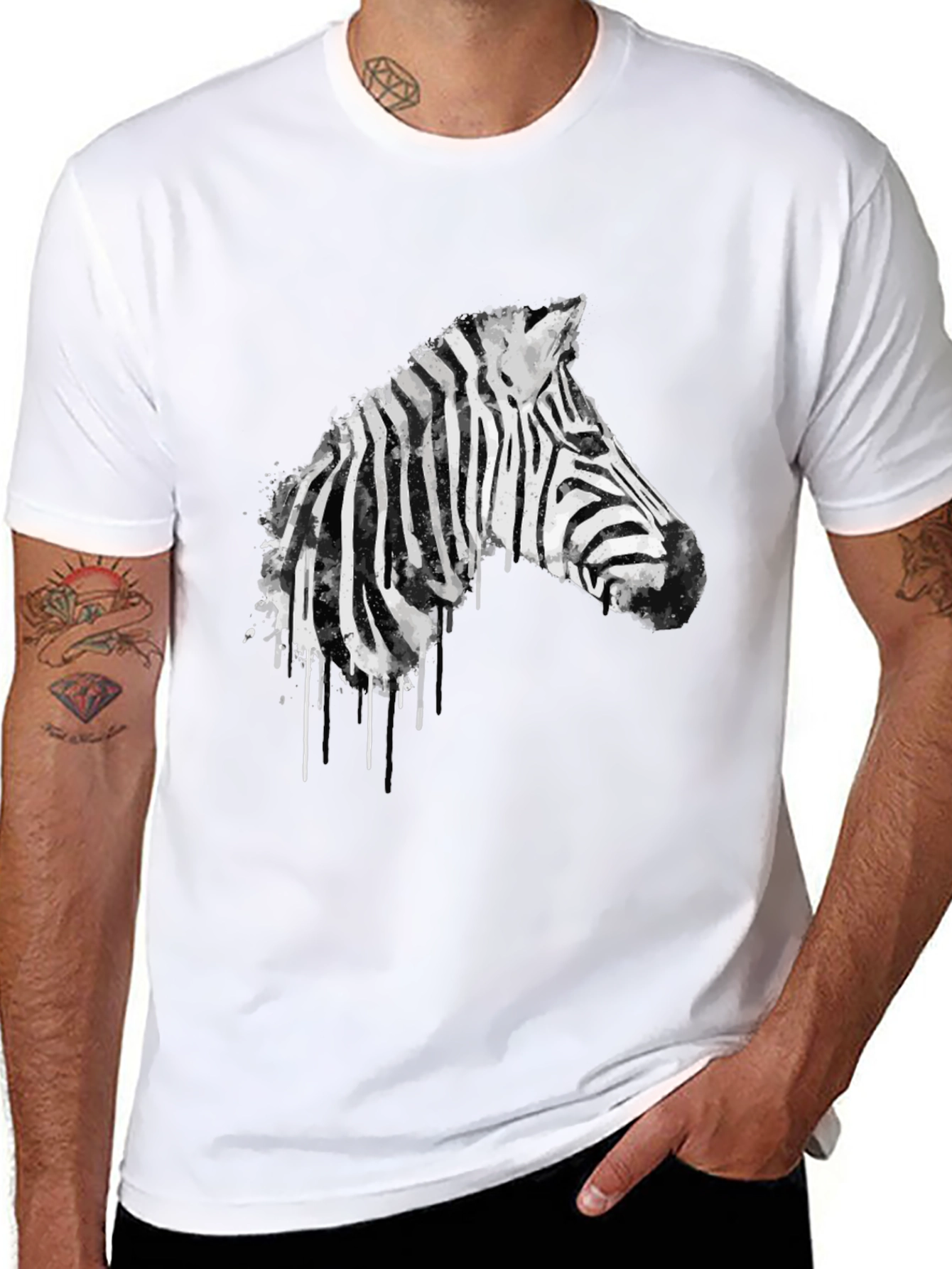 Zebra Graphic Black T-Shirt - Mens Fashion Tee