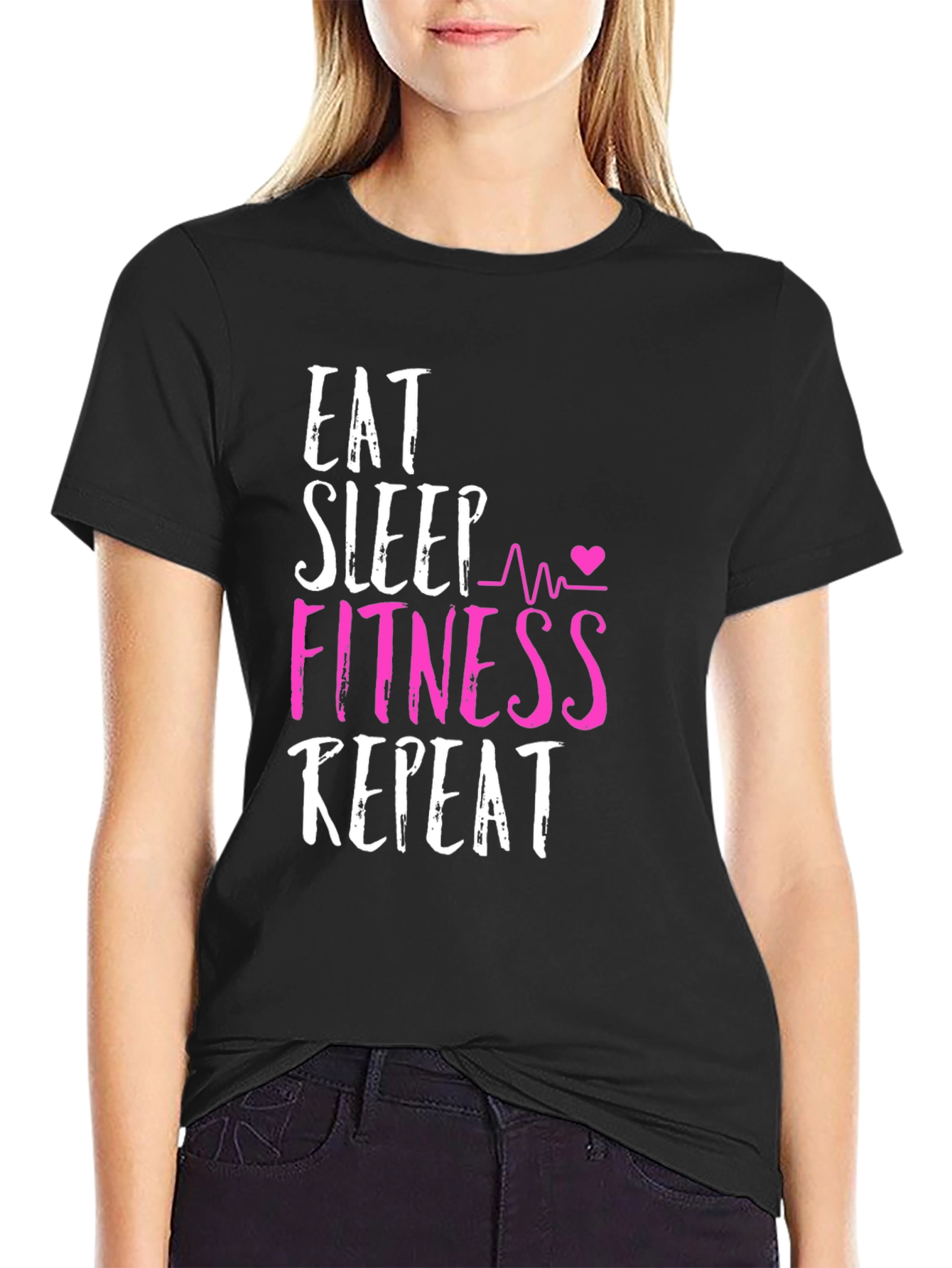 Eat Sleep Fitness Repeat Graphic Tee