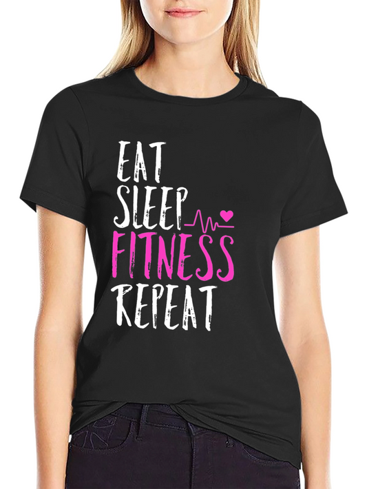 Eat Sleep Fitness Repeat Graphic Tee