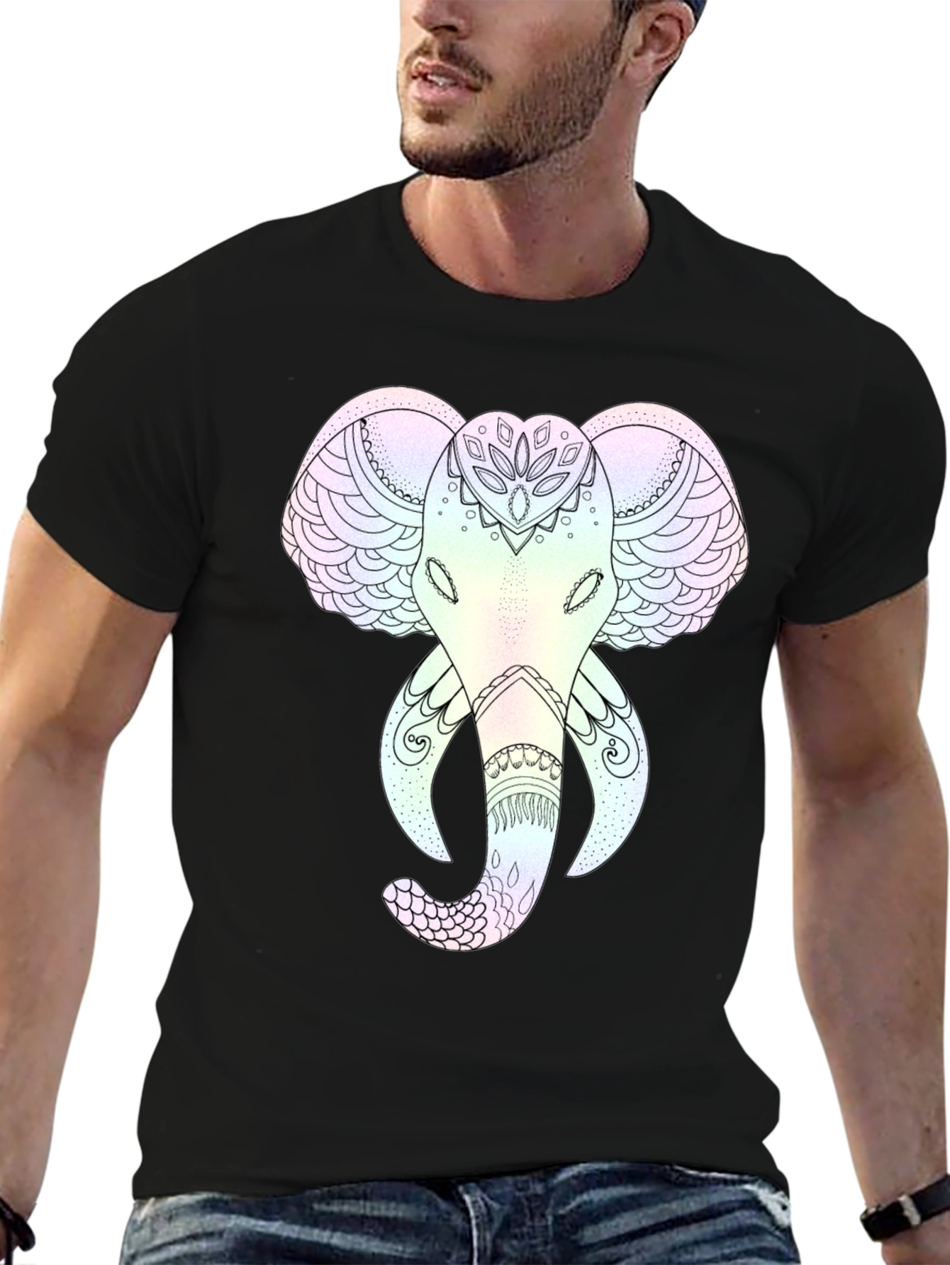 Elephant Mandala Graphic Tee - Stylish and Unique