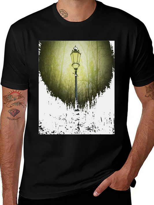 Vintage Lantern T-Shirt - Forest Scene