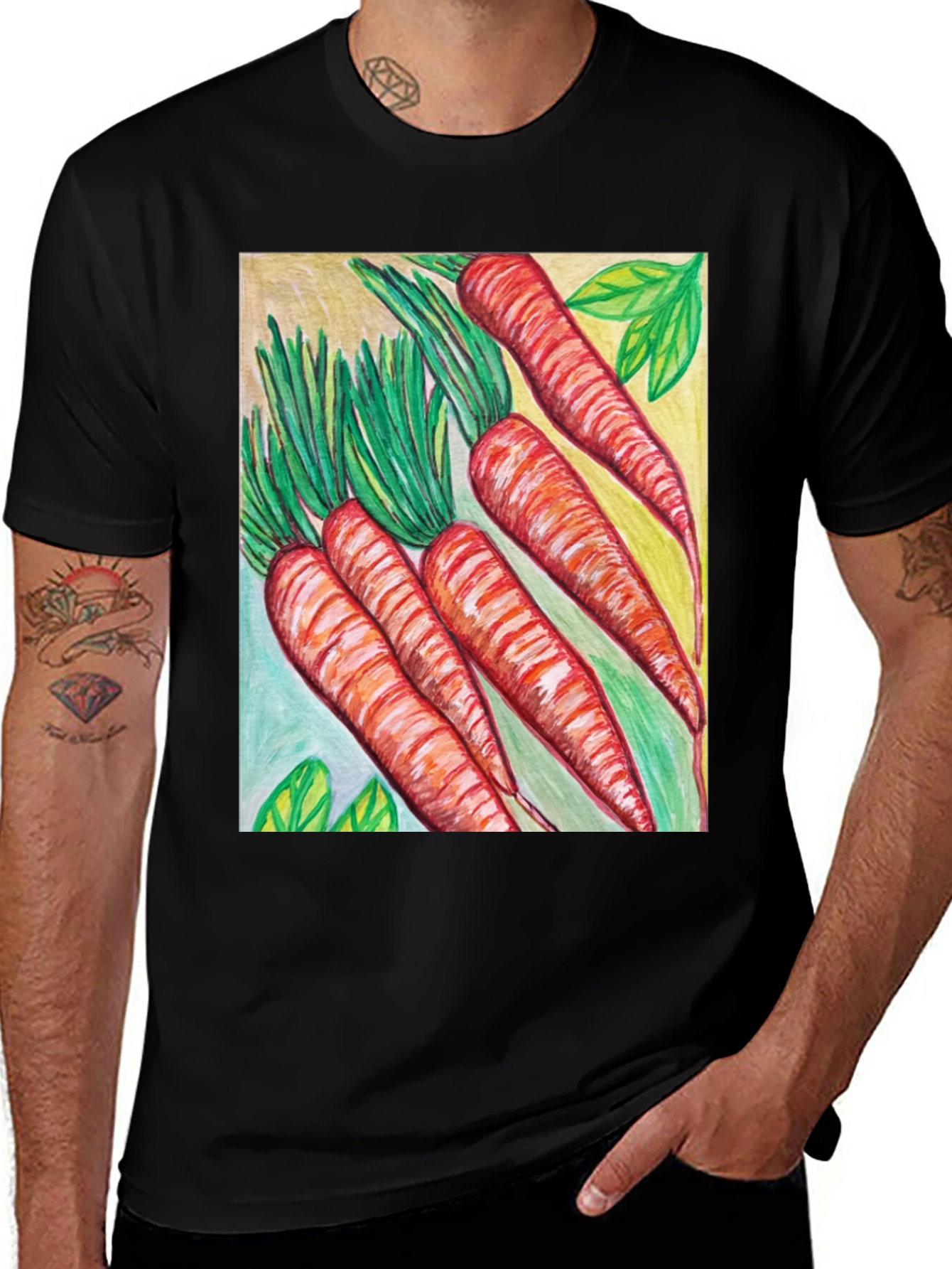 Carrot Art Graphic Tee - Quirky Unisex T-Shirt
