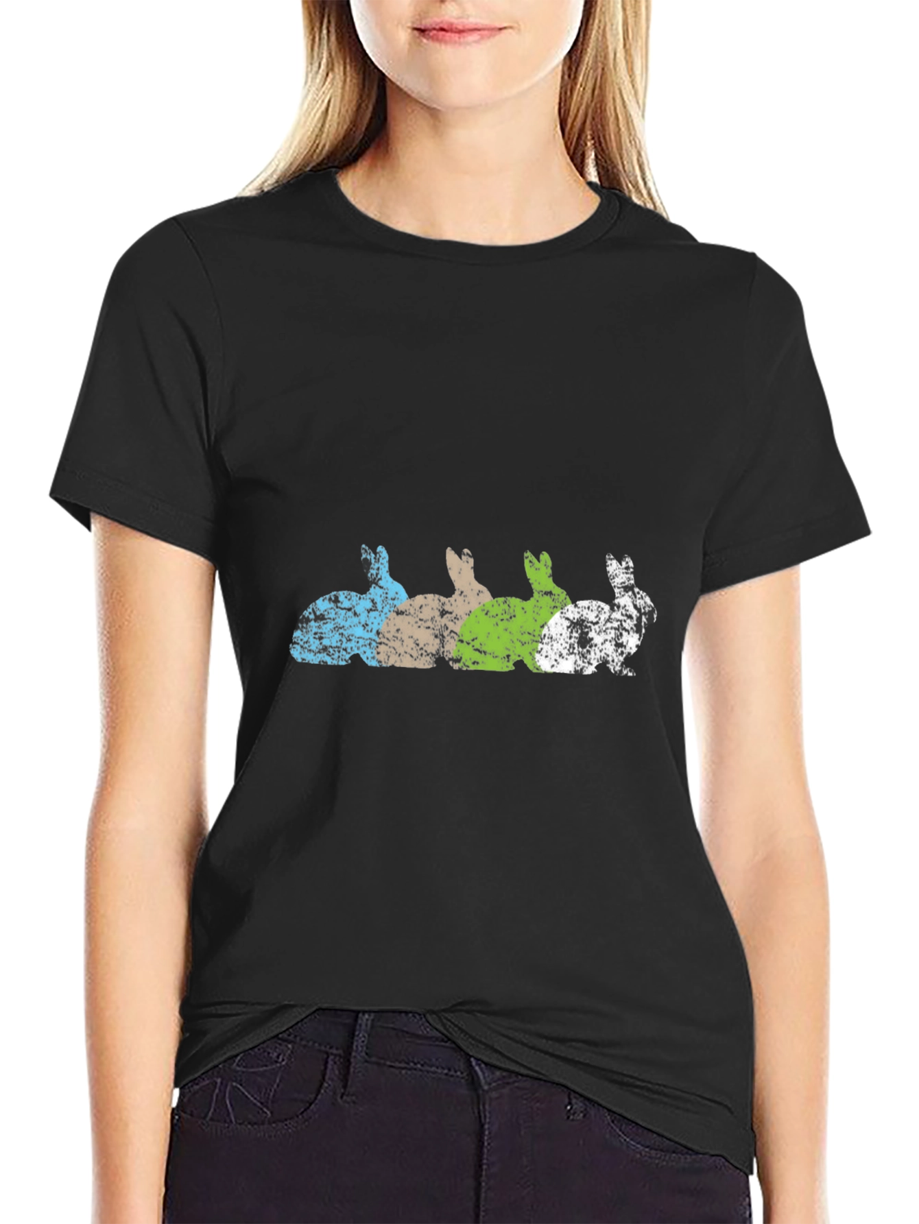 Distressed Bunny Row Graphic Tee