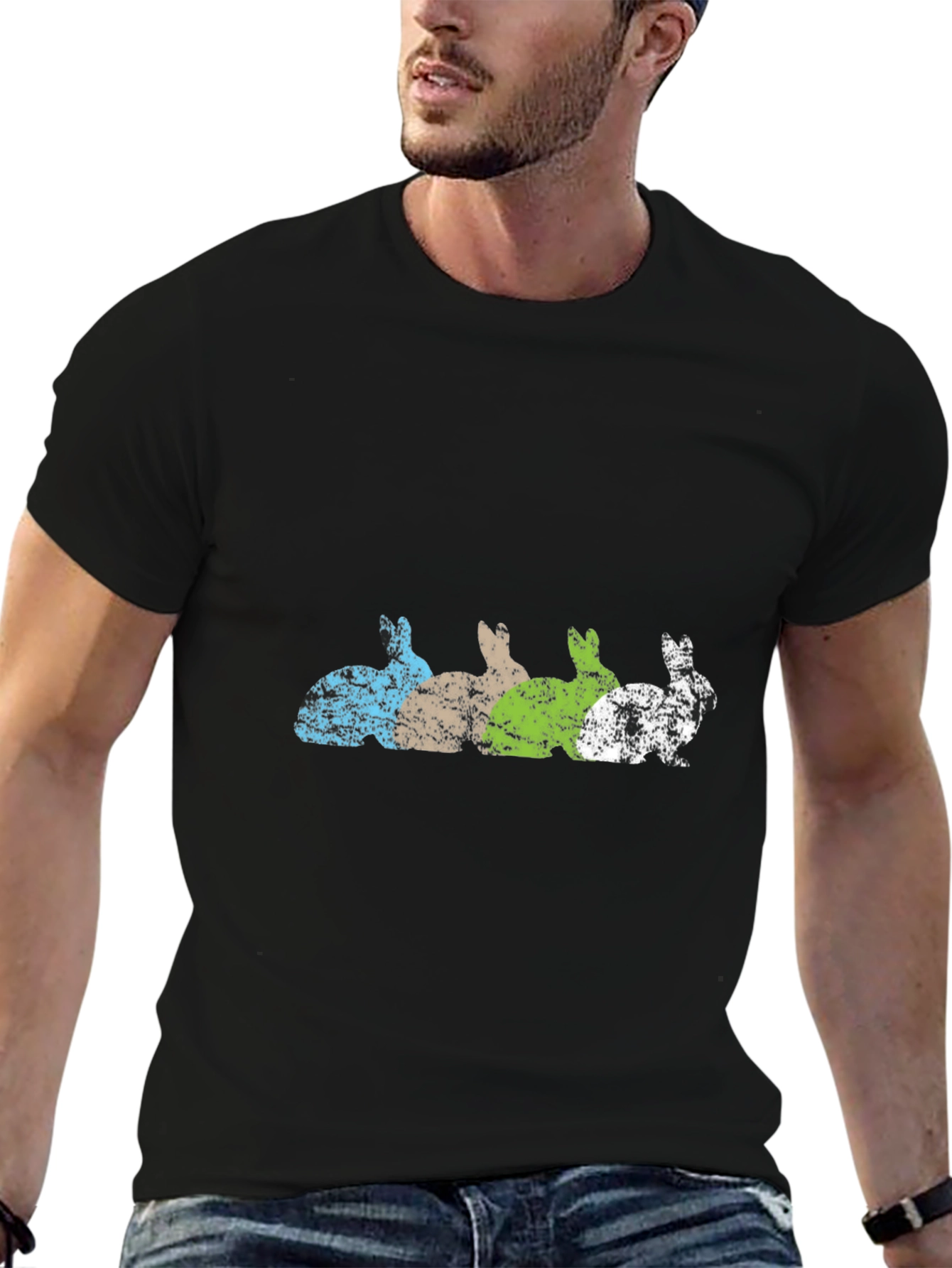 Distressed Bunny Row Graphic Tee