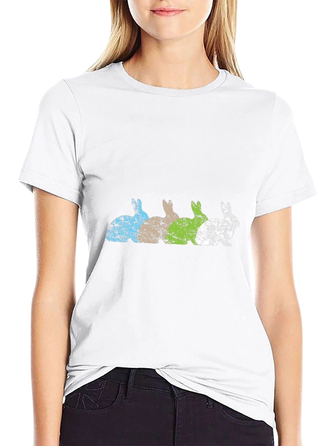 Distressed Bunny Row Graphic Tee