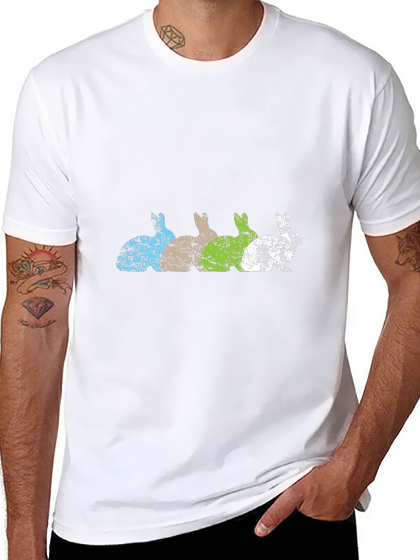 Distressed Bunny Row Graphic Tee