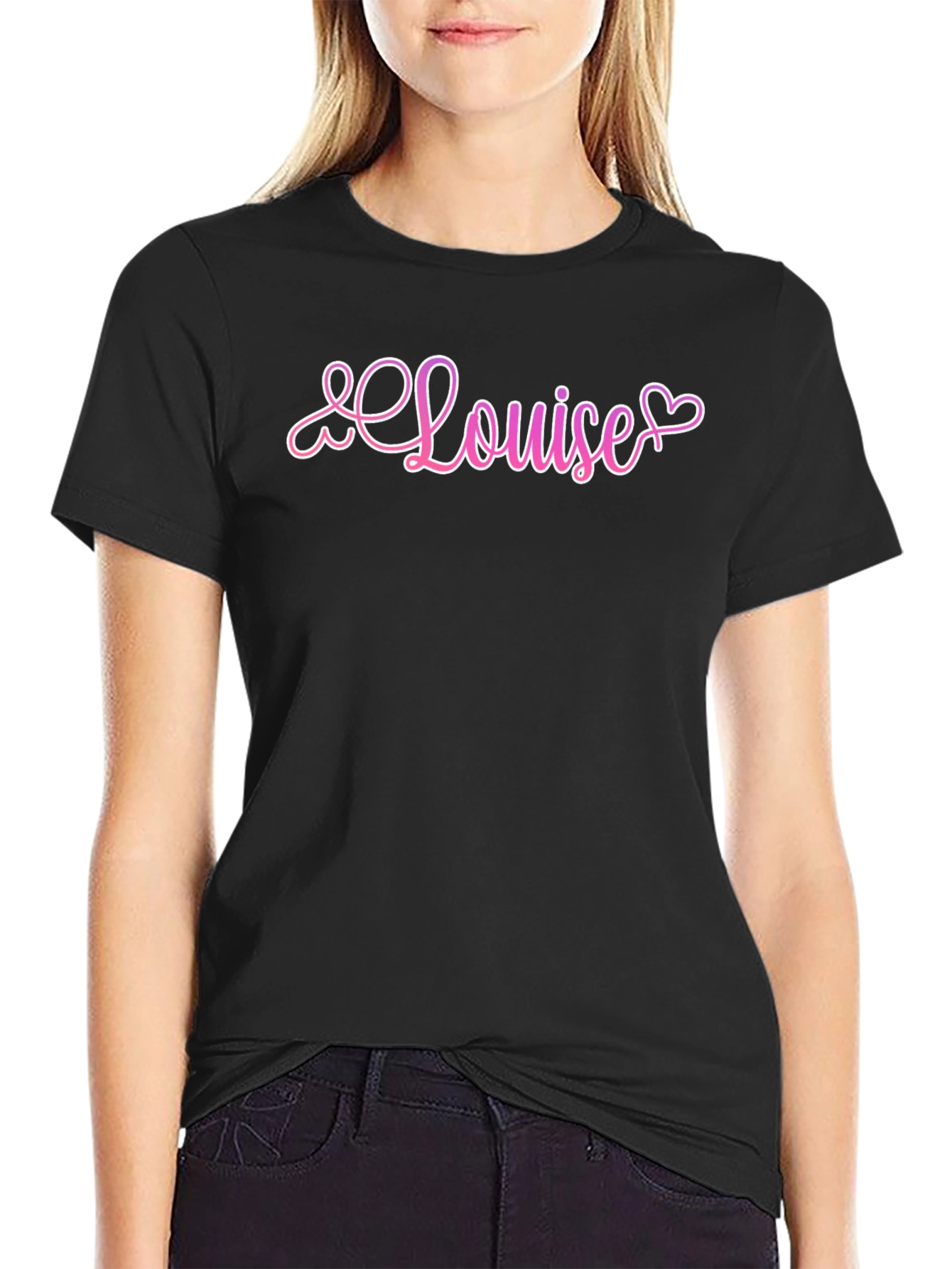 Louise Heart Graphic Black T-Shirt