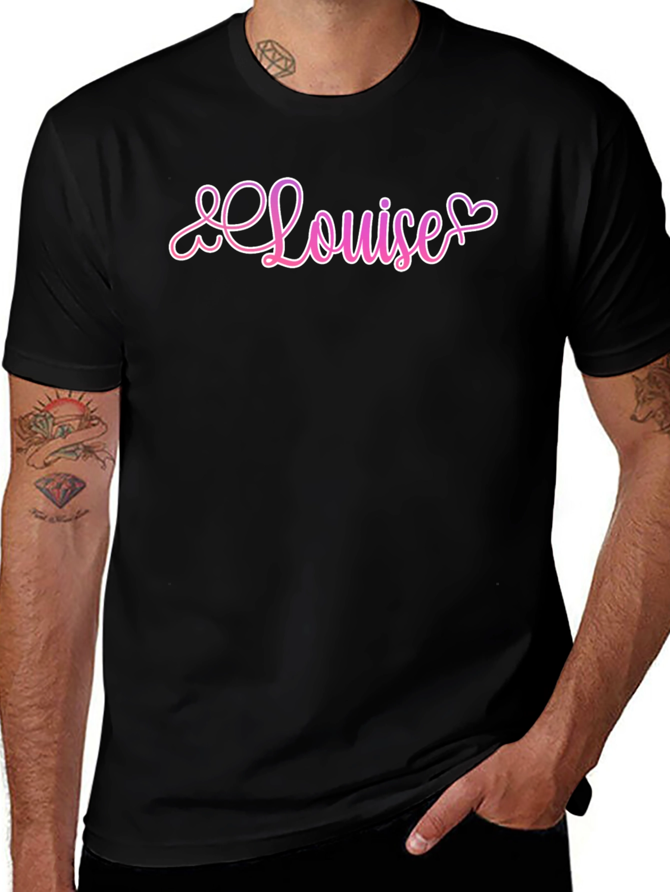 Louise Heart Graphic Black T-Shirt