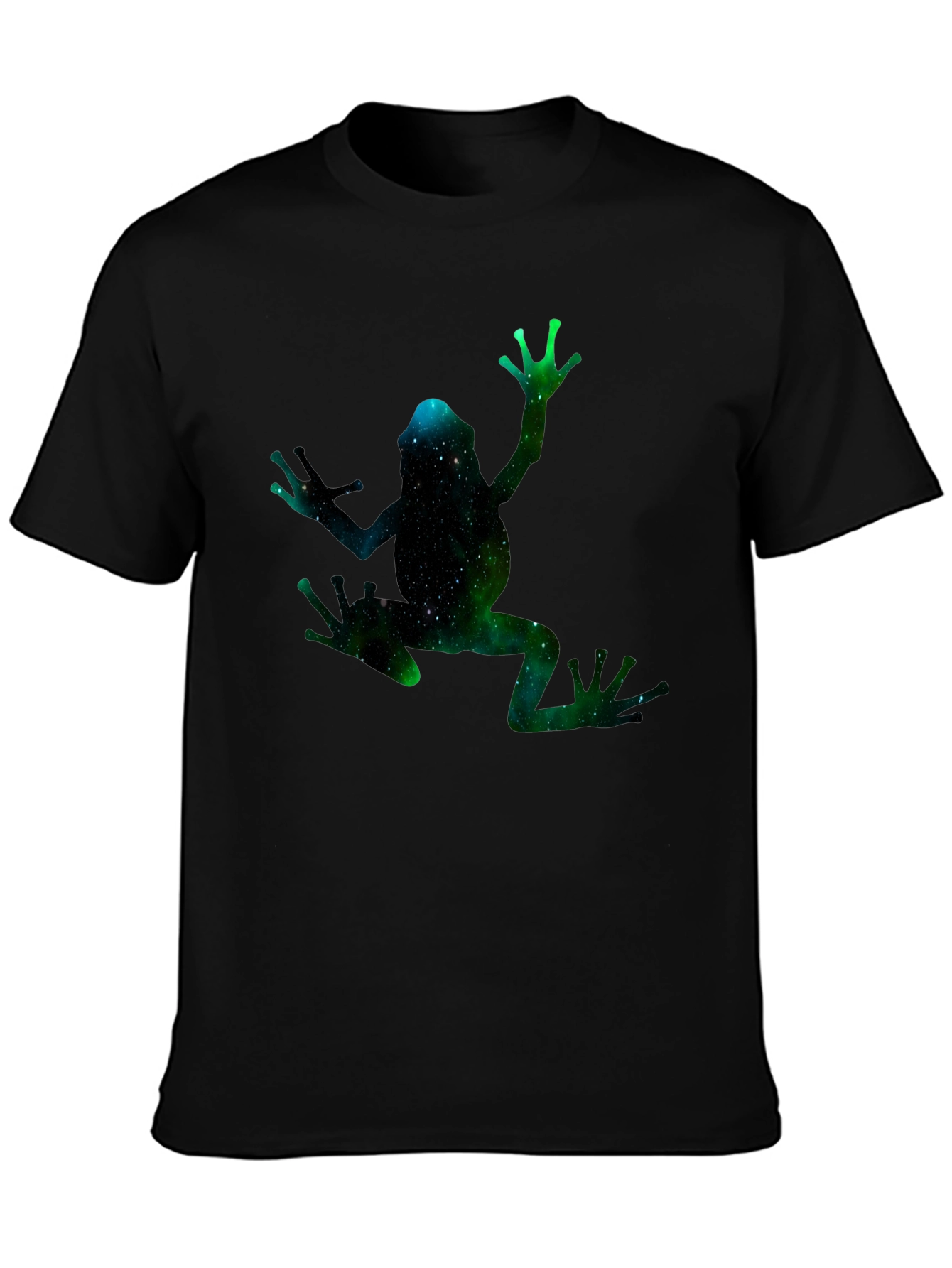 Galaxy Frog Graphic Black T-Shirt