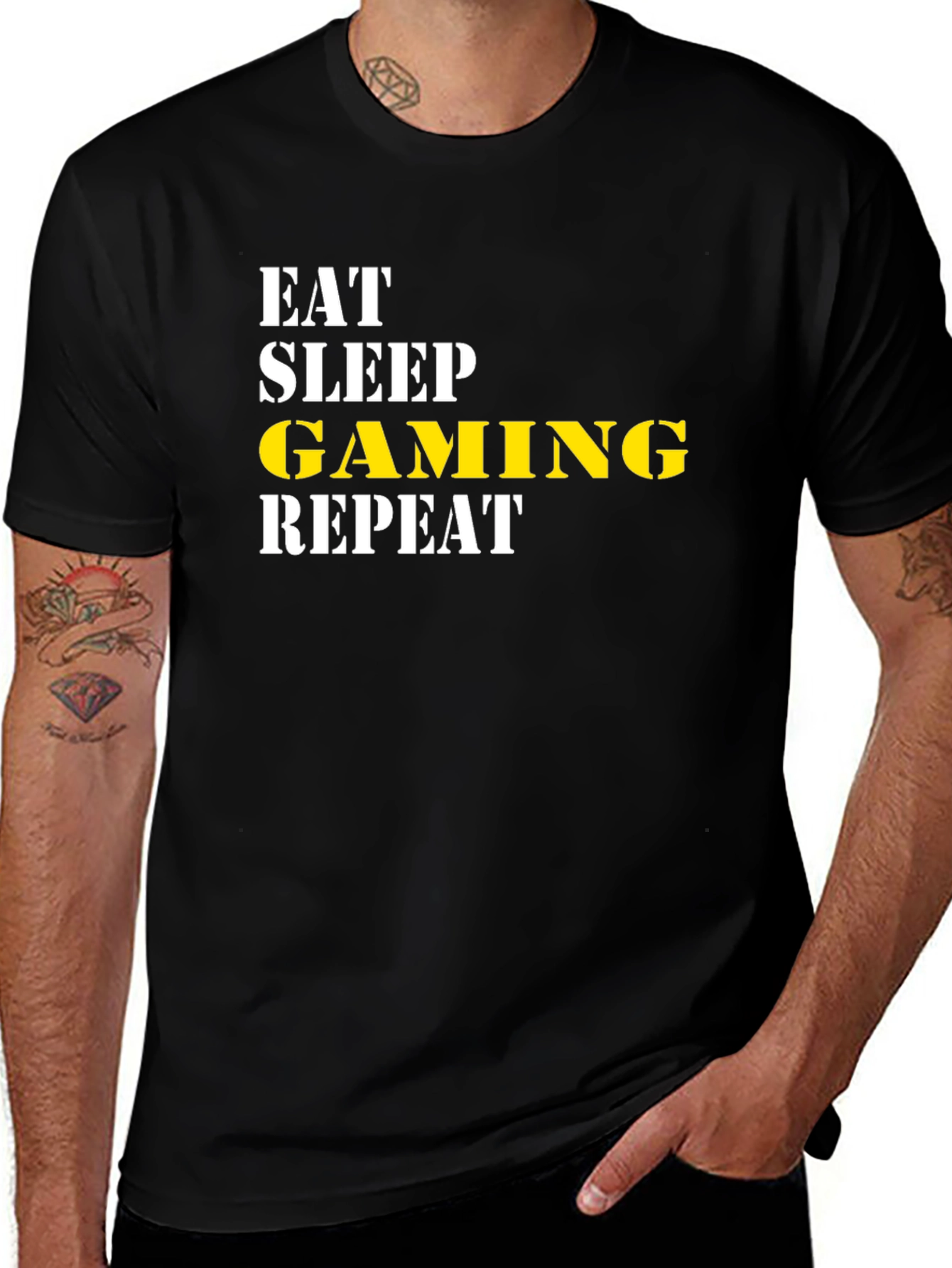 Eat Sleep Gaming Repeat Graphic Tee